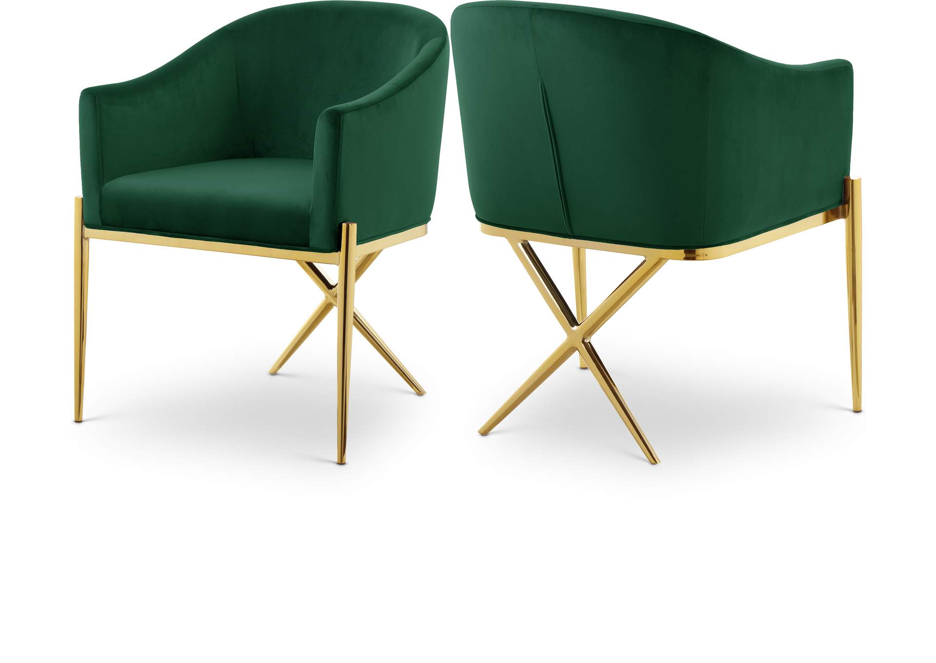 Xavier Green Velvet Dining Chair,Meridian Furniture