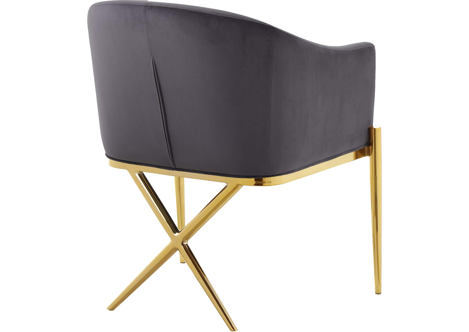 Xavier Grey Velvet Dining Chair,Meridian Furniture