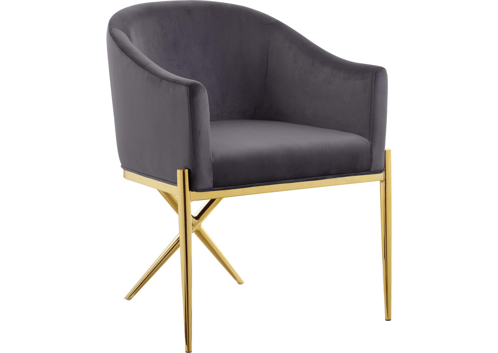 Xavier Grey Velvet Dining Chair,Meridian Furniture