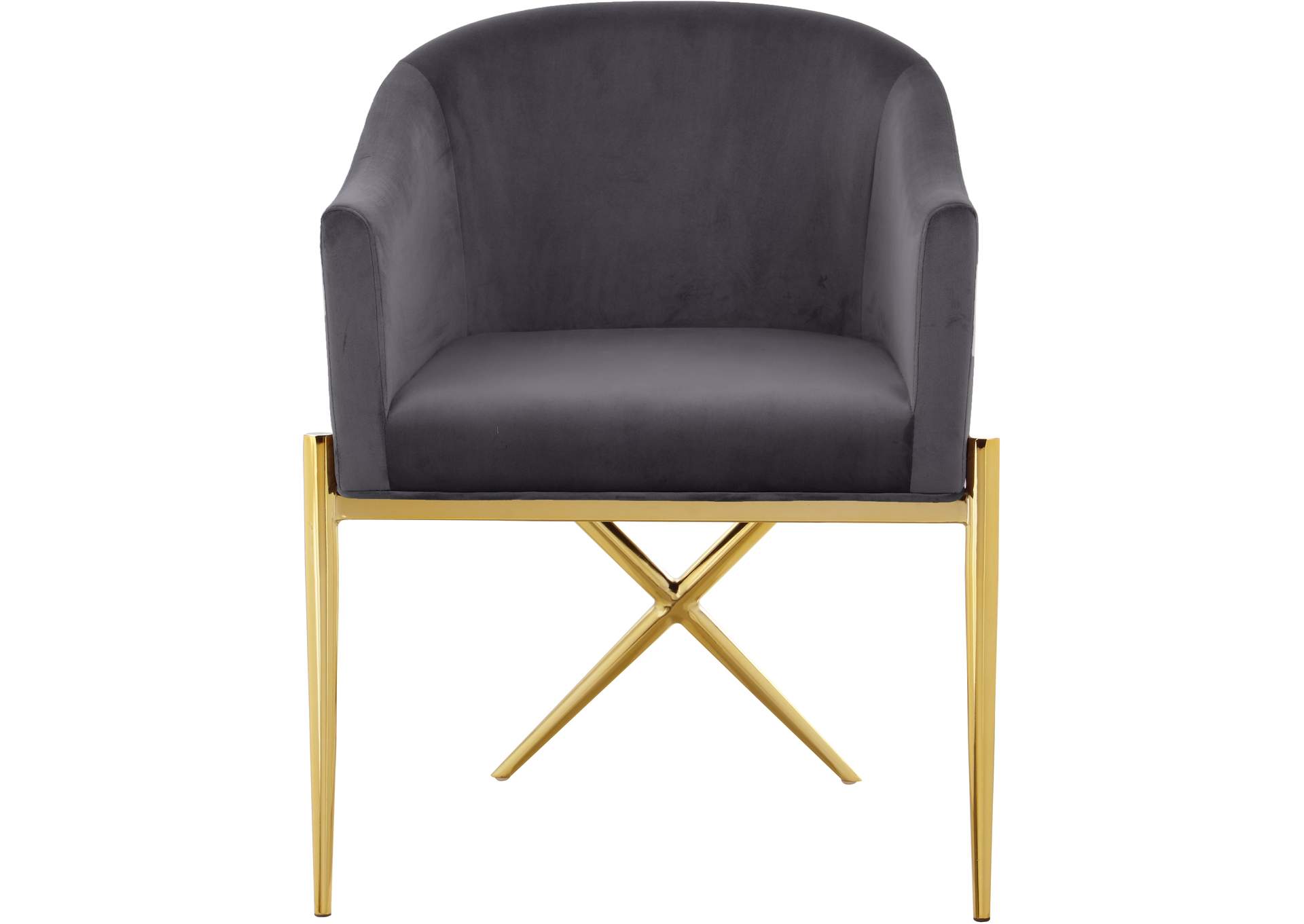 Xavier Grey Velvet Dining Chair,Meridian Furniture