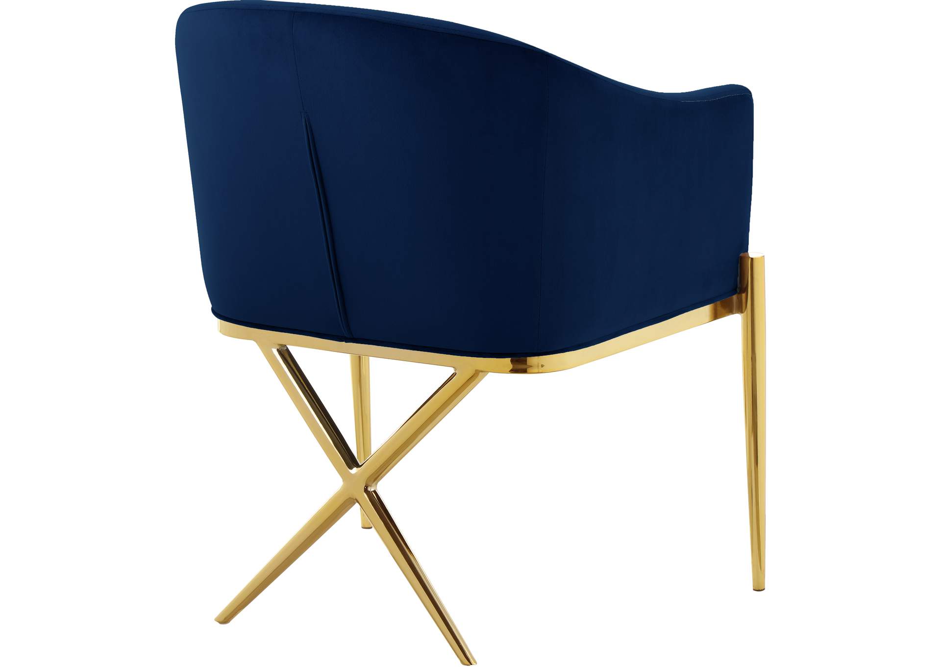 Xavier Navy Velvet Dining Chair,Meridian Furniture