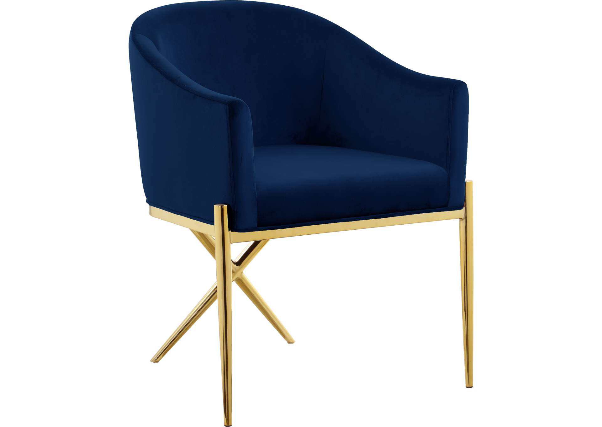 Xavier Navy Velvet Dining Chair,Meridian Furniture