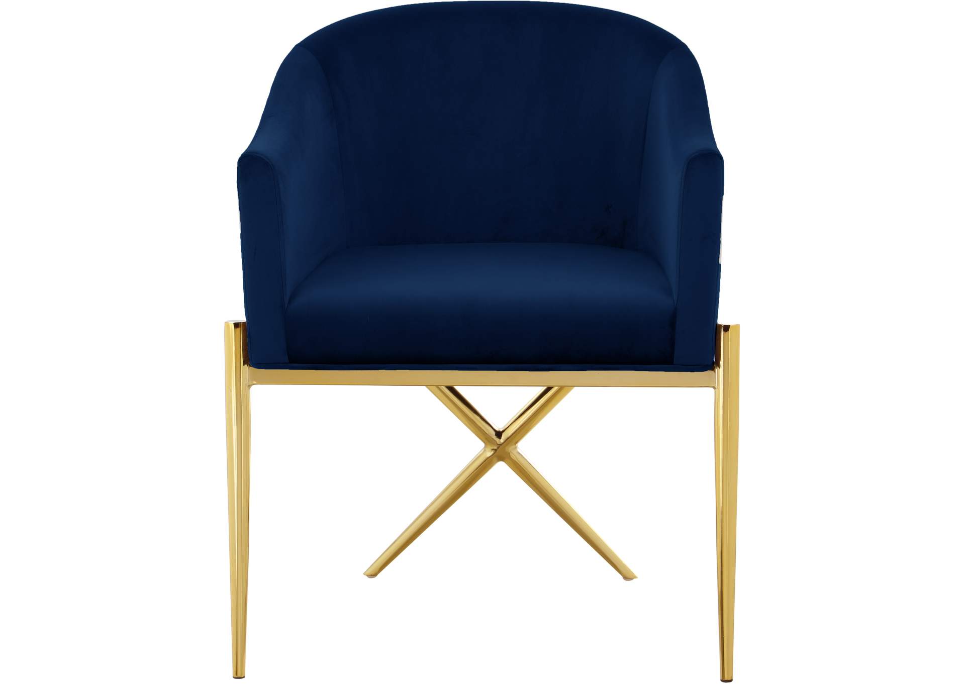 Xavier Navy Velvet Dining Chair,Meridian Furniture