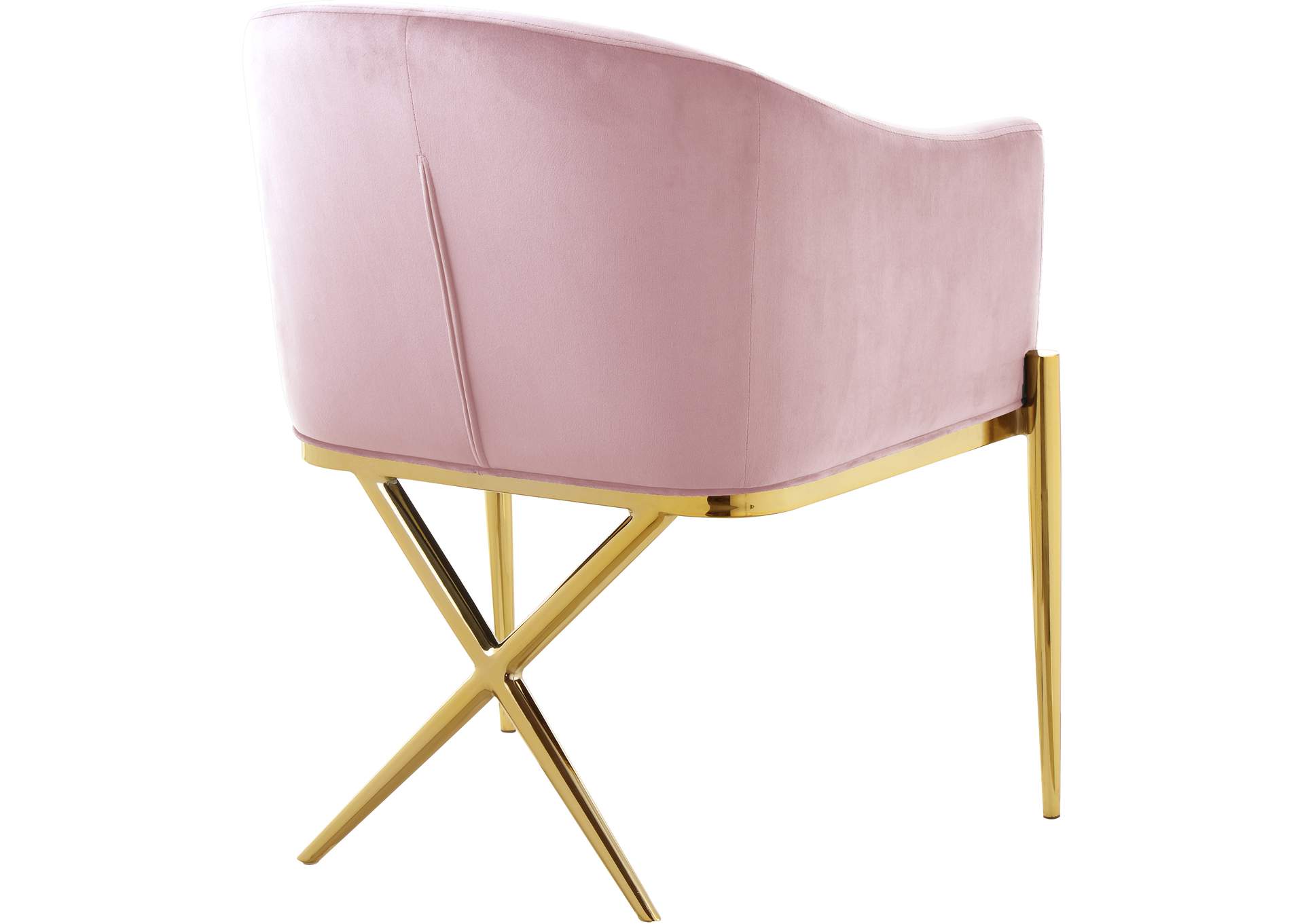 Xavier Pink Velvet Dining Chair,Meridian Furniture