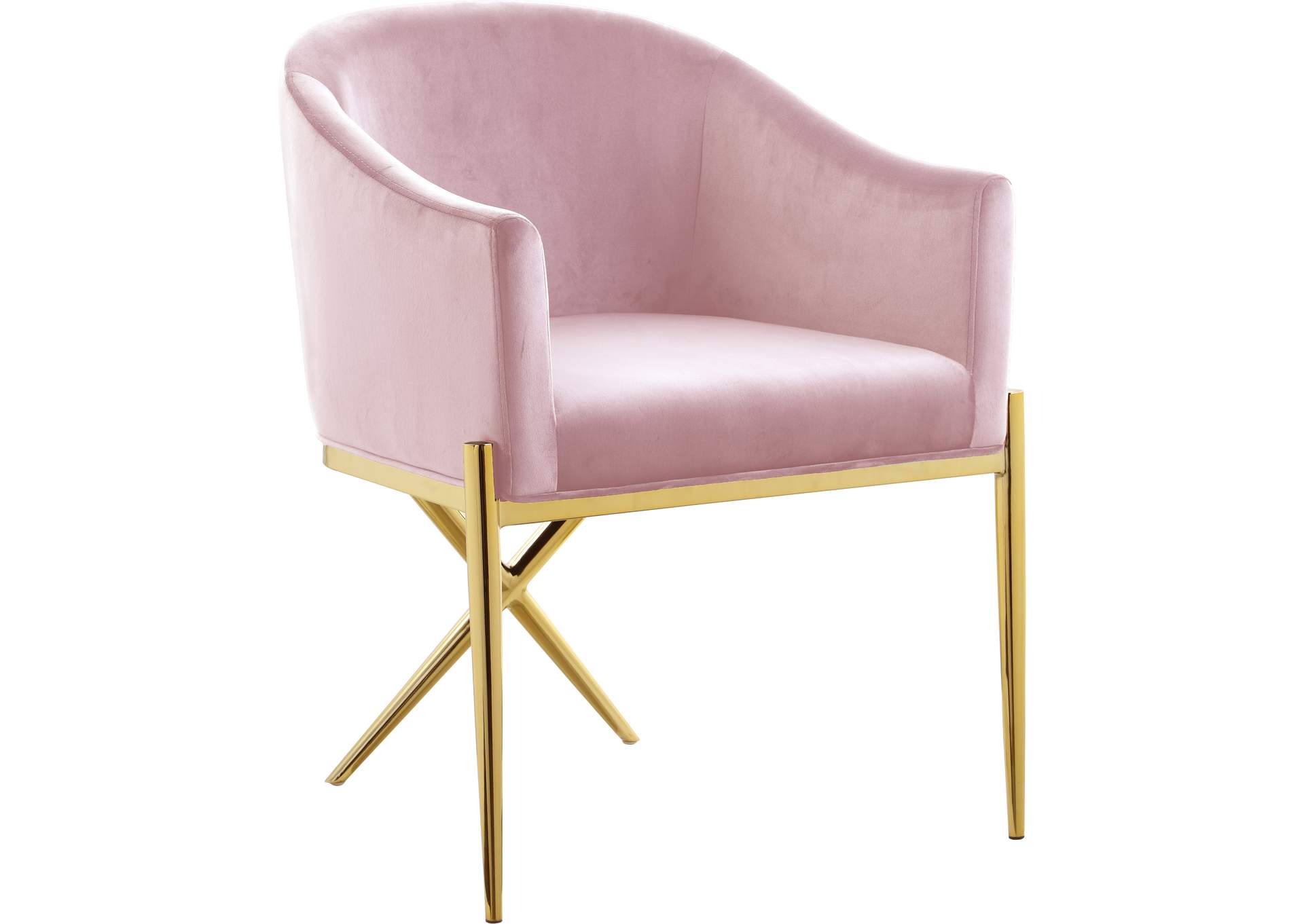 Xavier Pink Velvet Dining Chair,Meridian Furniture