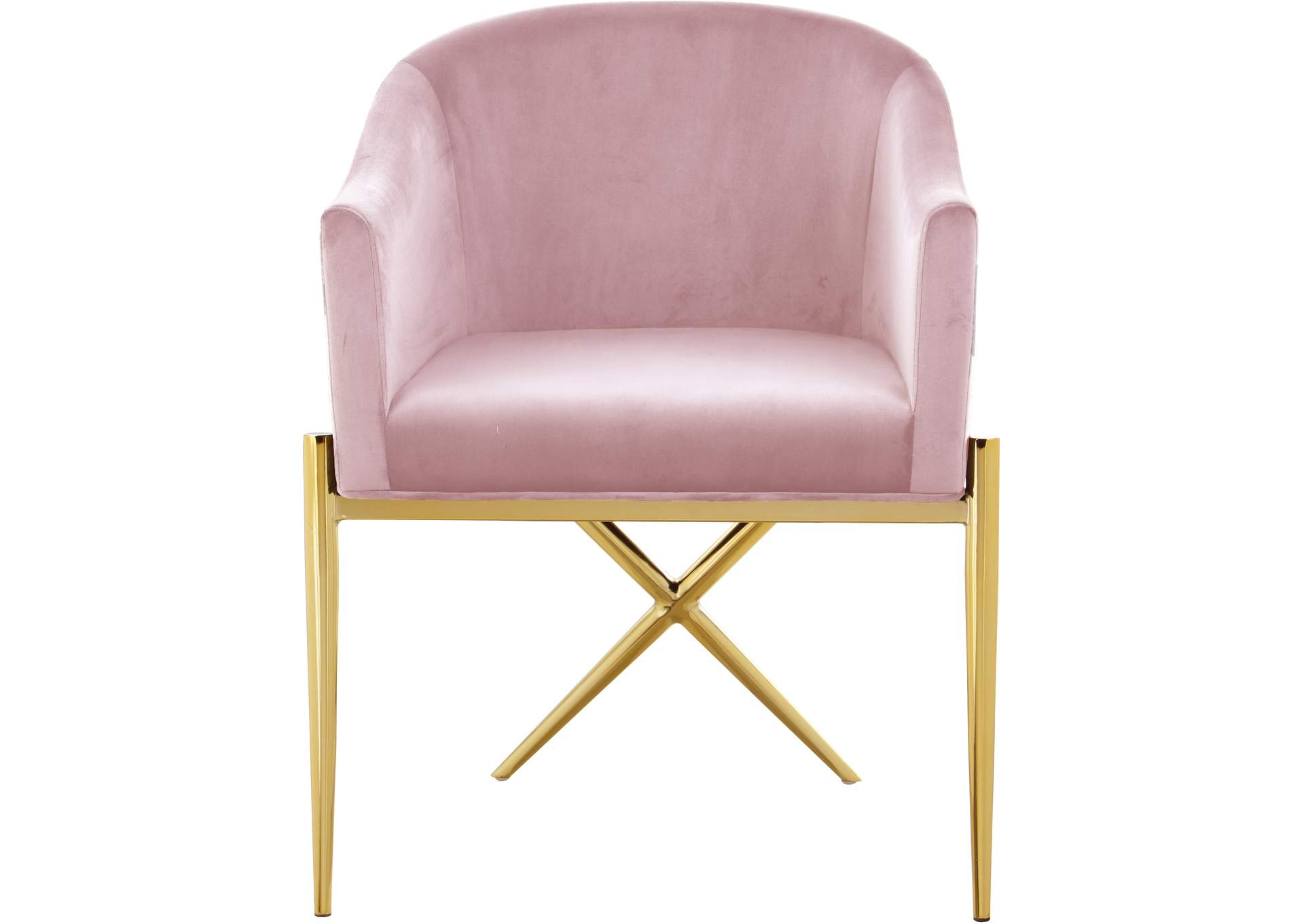 Xavier Pink Velvet Dining Chair,Meridian Furniture