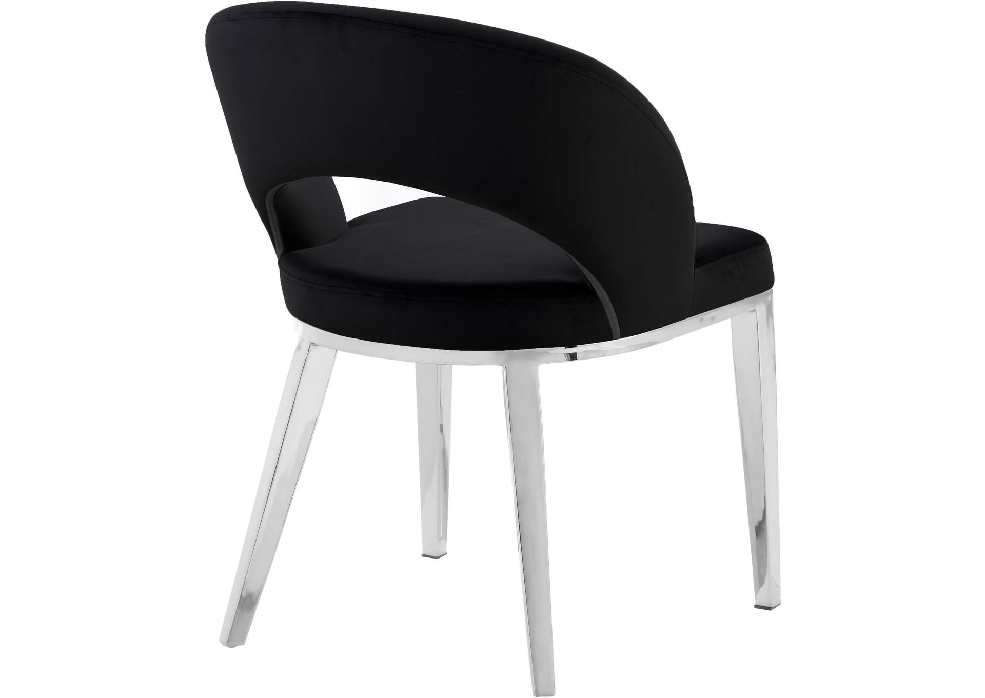 Roberto Black Velvet Dining Chair,Meridian Furniture