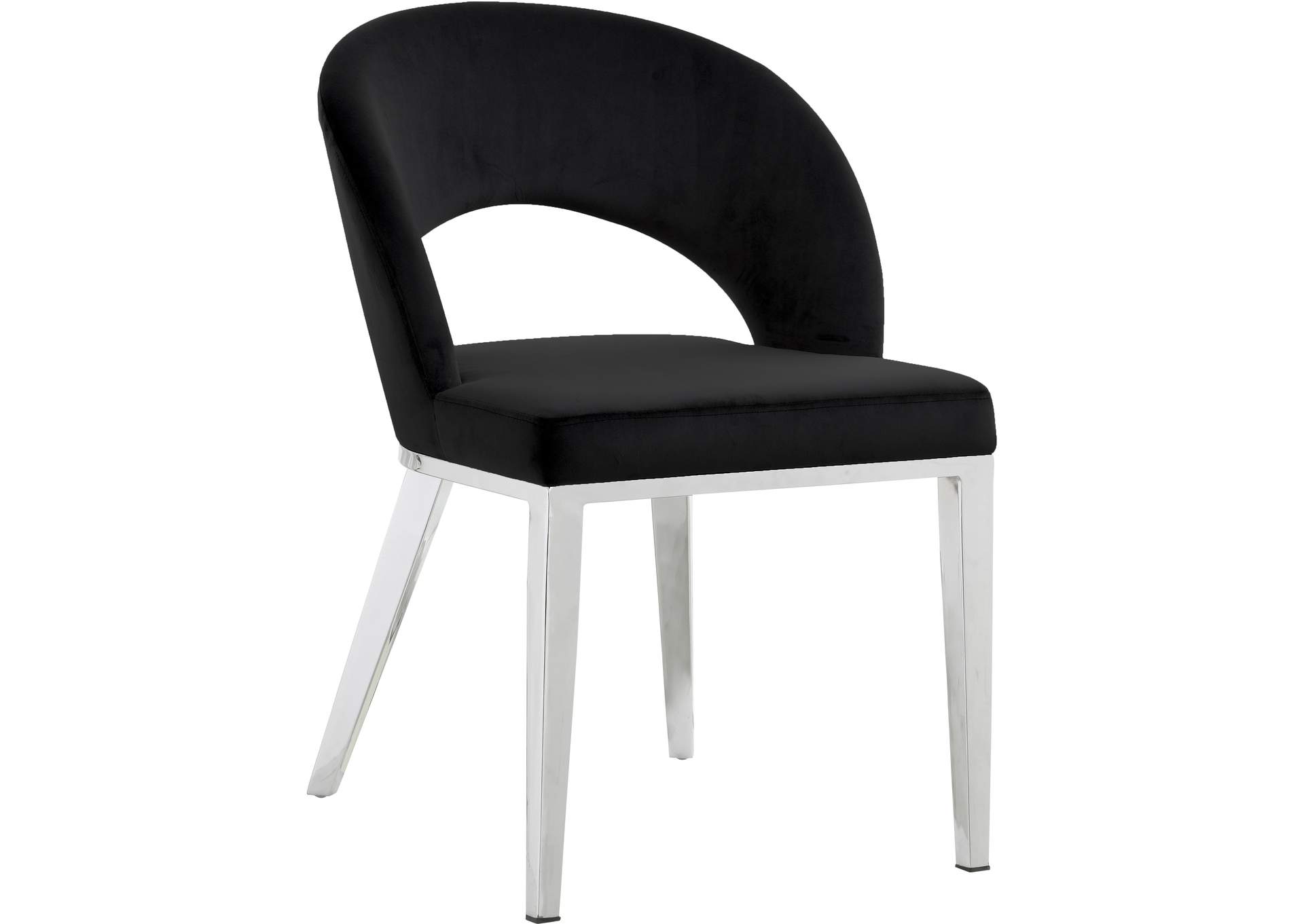 Roberto Black Velvet Dining Chair,Meridian Furniture