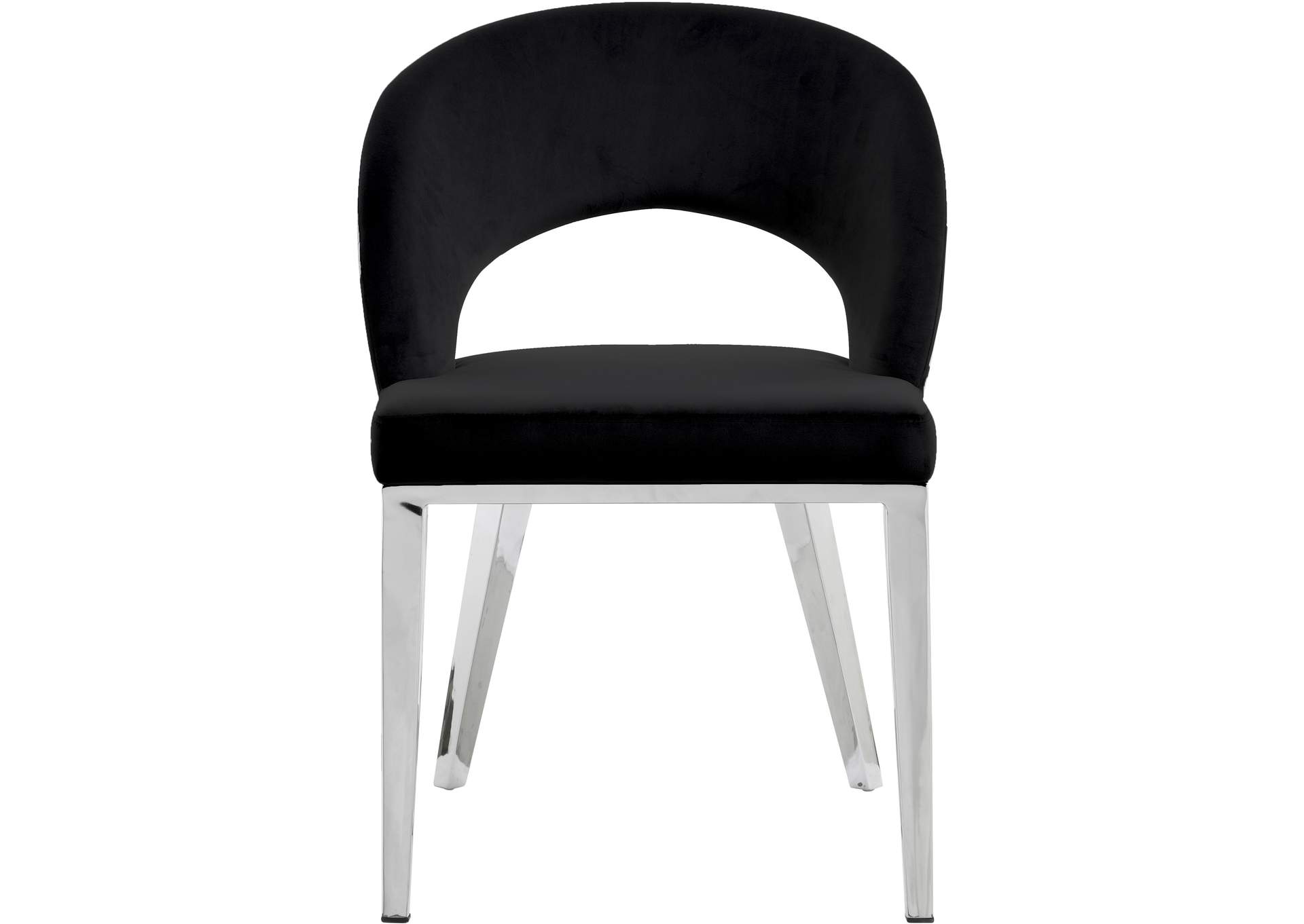 Roberto Black Velvet Dining Chair,Meridian Furniture