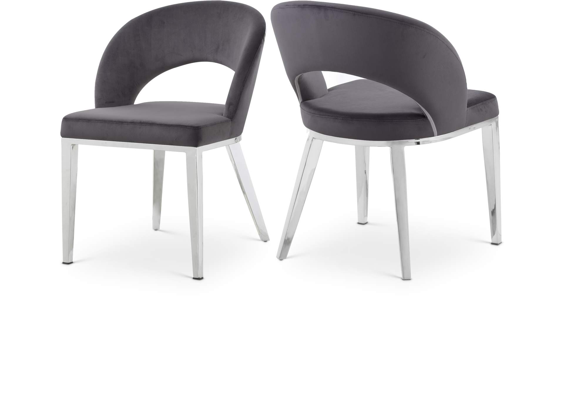 Roberto Grey Velvet Dining Chair,Meridian Furniture