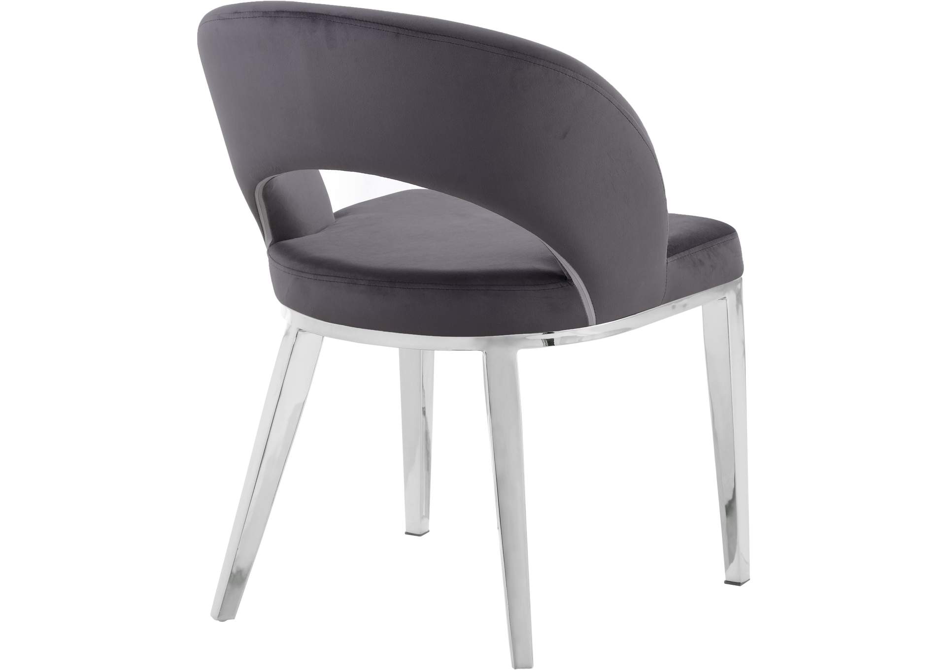 Roberto Grey Velvet Dining Chair,Meridian Furniture