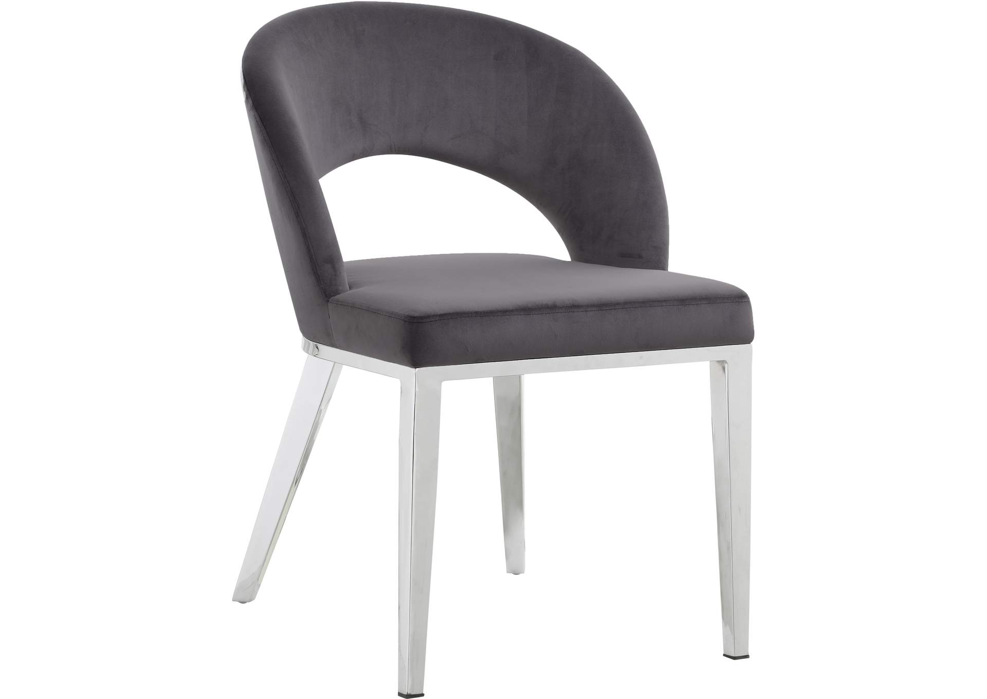 Roberto Grey Velvet Dining Chair,Meridian Furniture