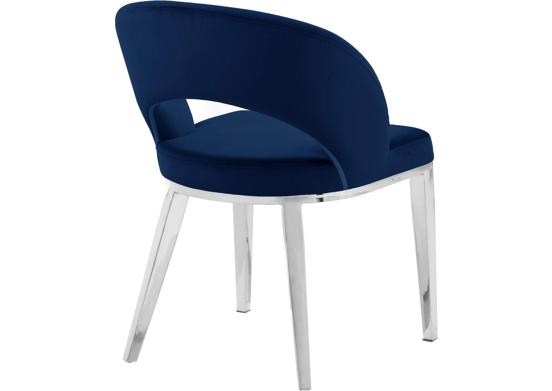 Roberto Navy Velvet Dining Chair,Meridian Furniture