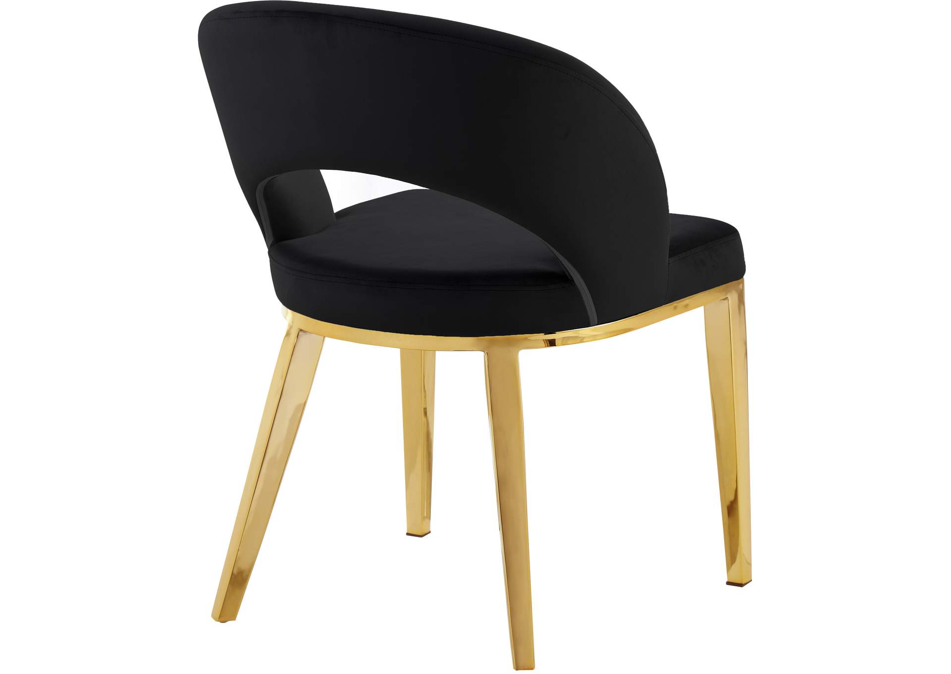 Roberto Black Velvet Dining Chair,Meridian Furniture