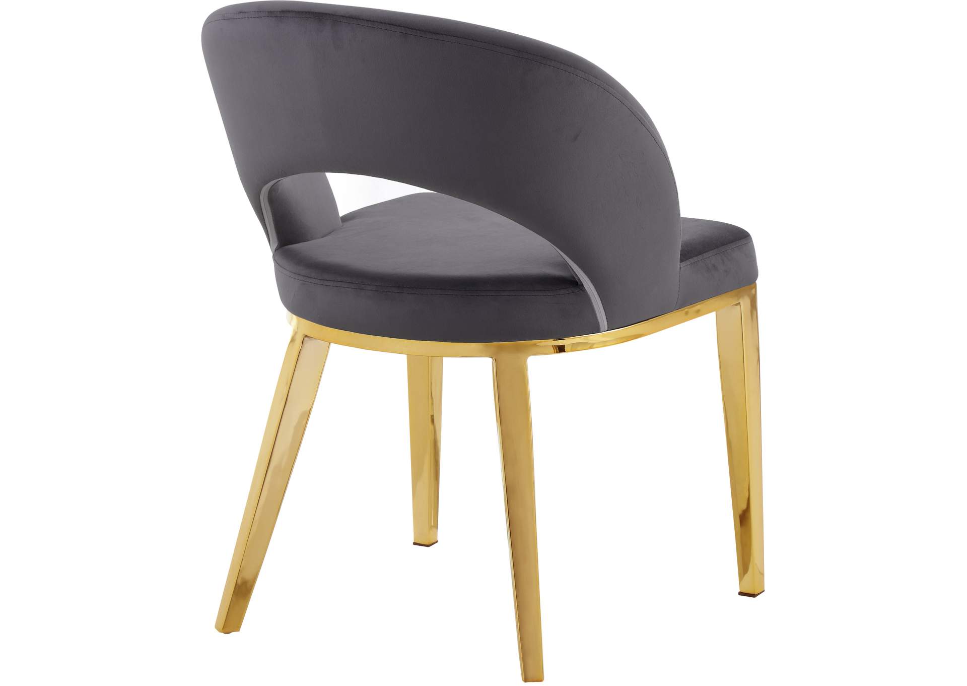 Roberto Grey Velvet Dining Chair,Meridian Furniture