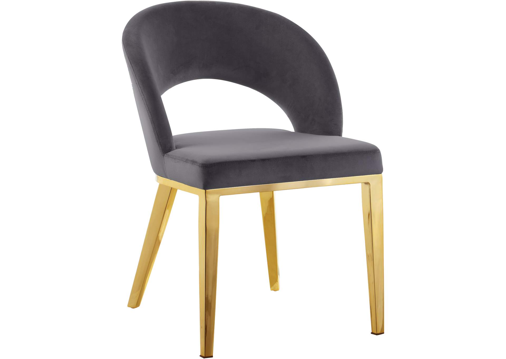 Roberto Grey Velvet Dining Chair,Meridian Furniture