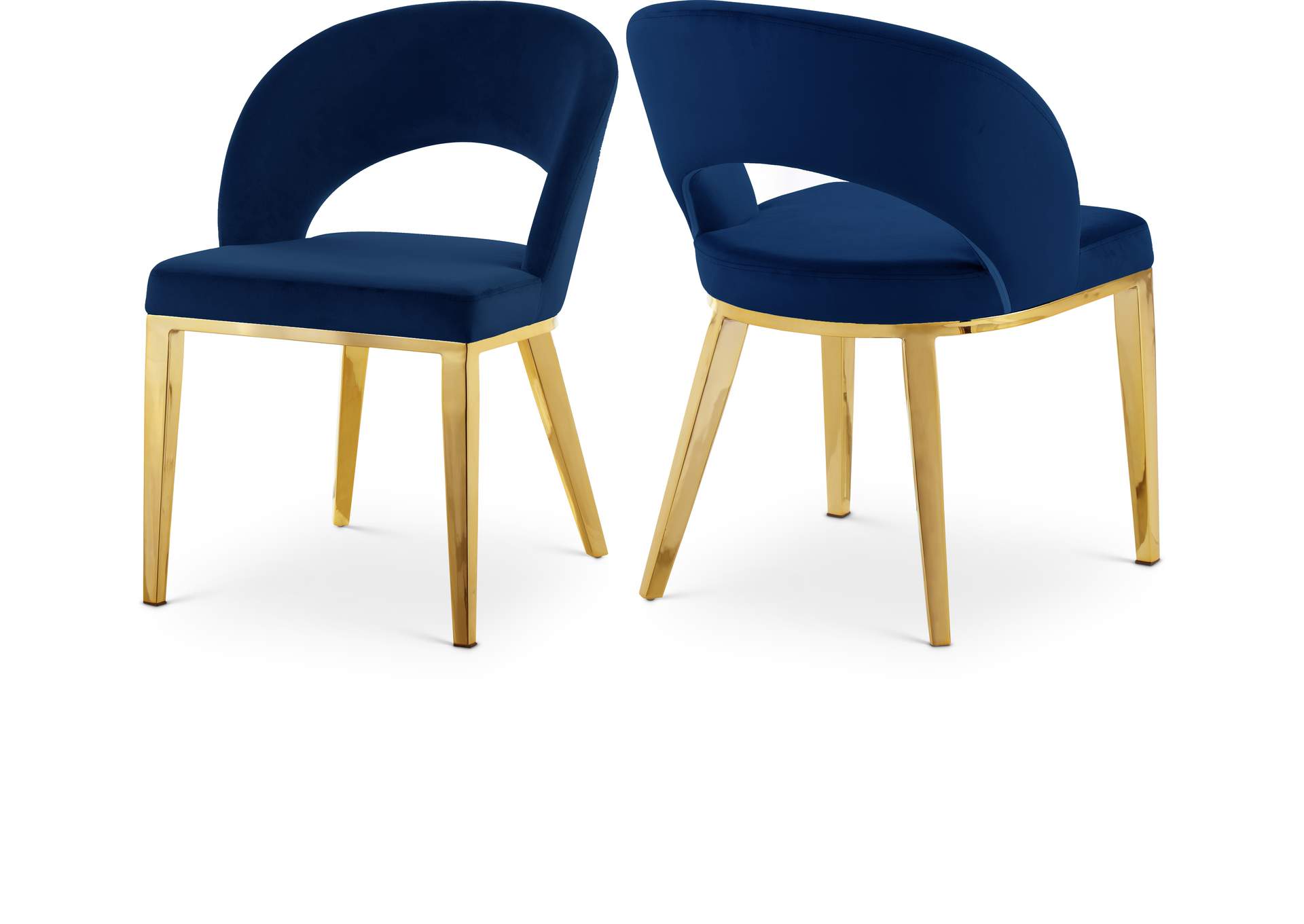 Roberto Navy Velvet Dining Chair,Meridian Furniture