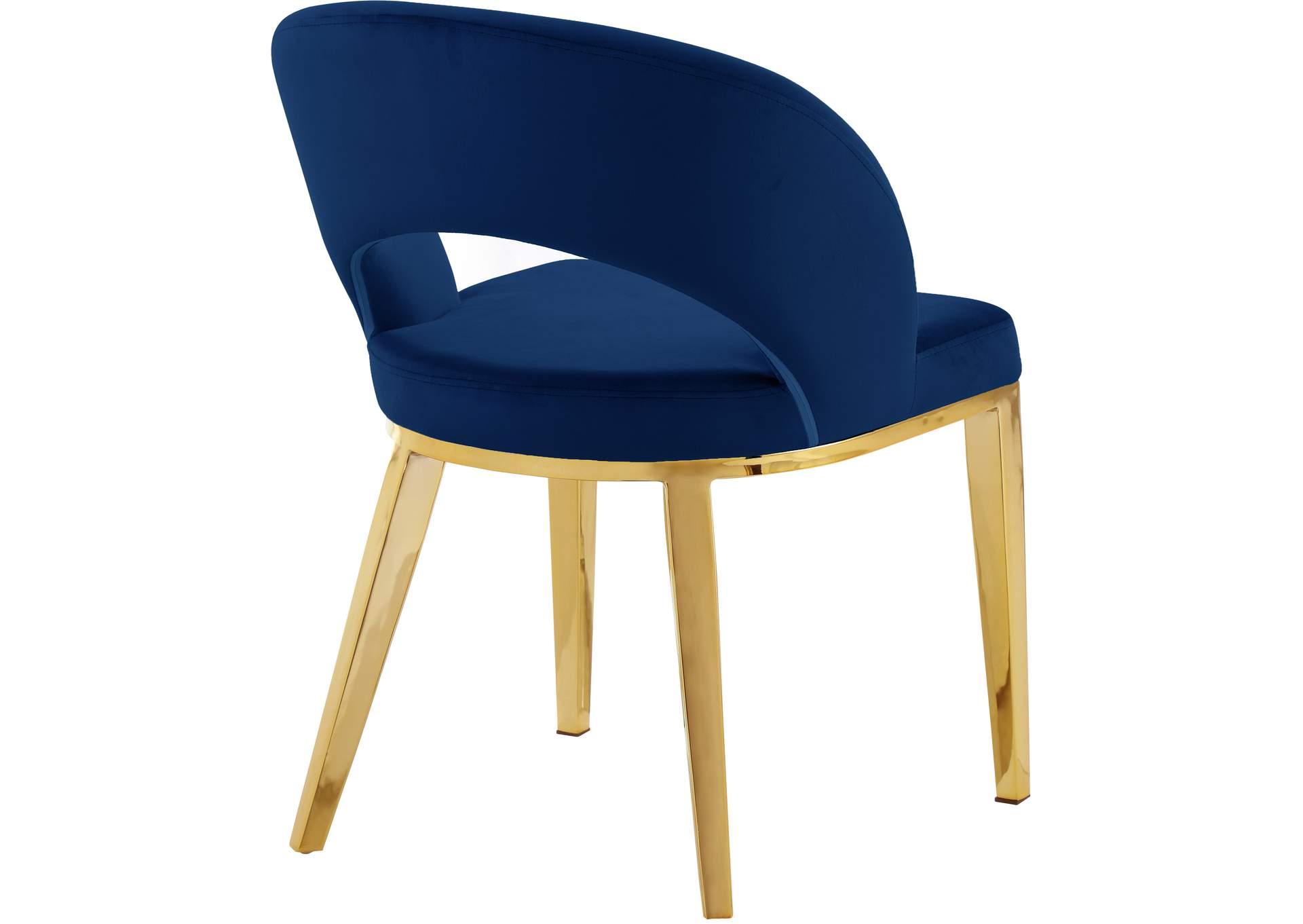 Roberto Navy Velvet Dining Chair,Meridian Furniture