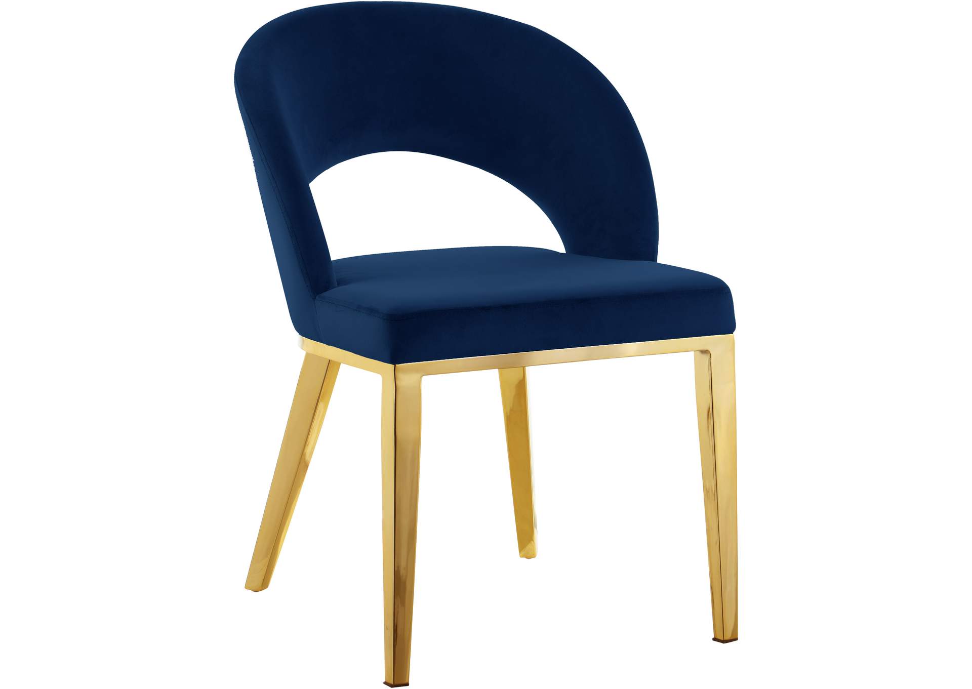 Roberto Navy Velvet Dining Chair,Meridian Furniture