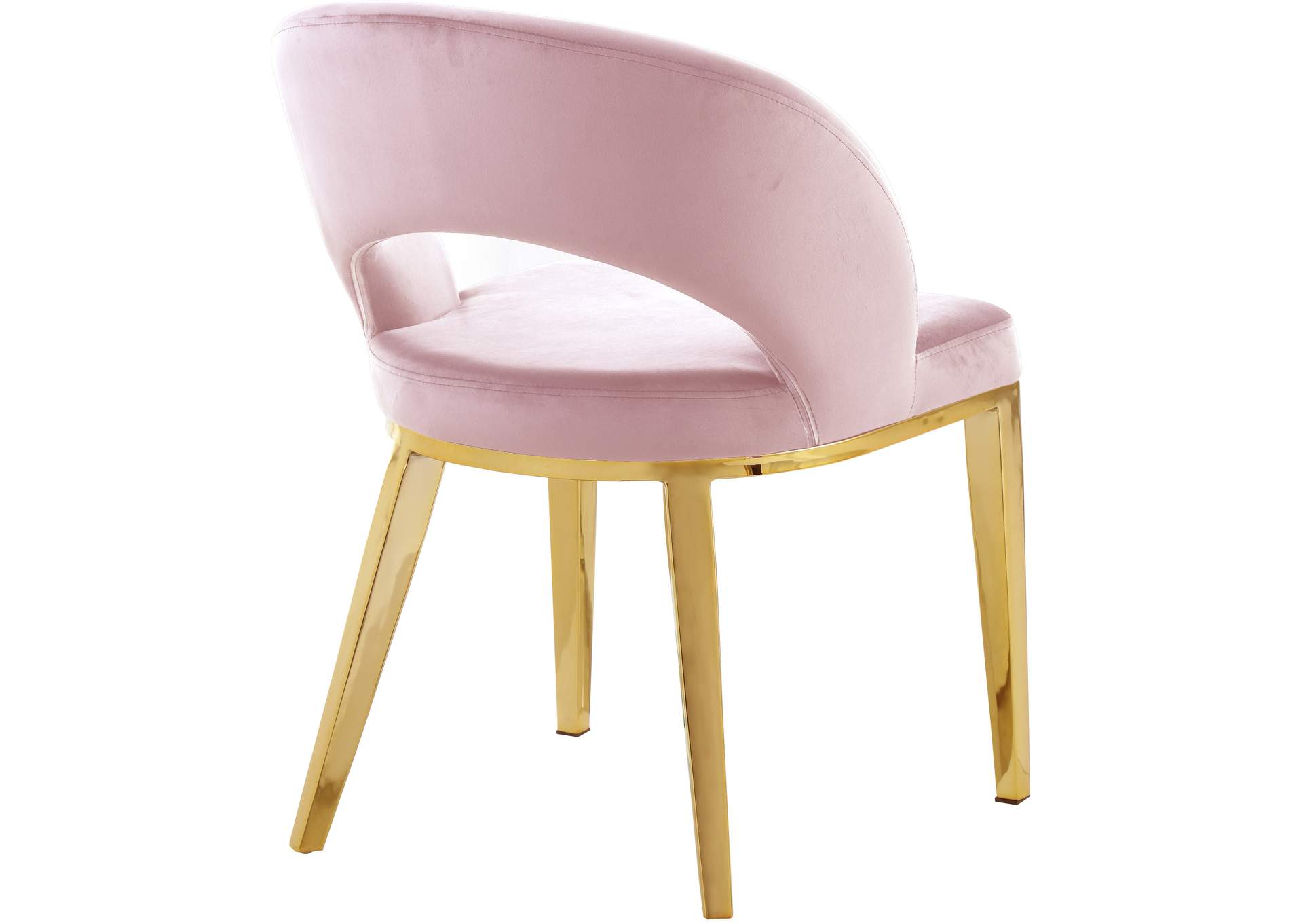 Roberto Pink Velvet Dining Chair,Meridian Furniture