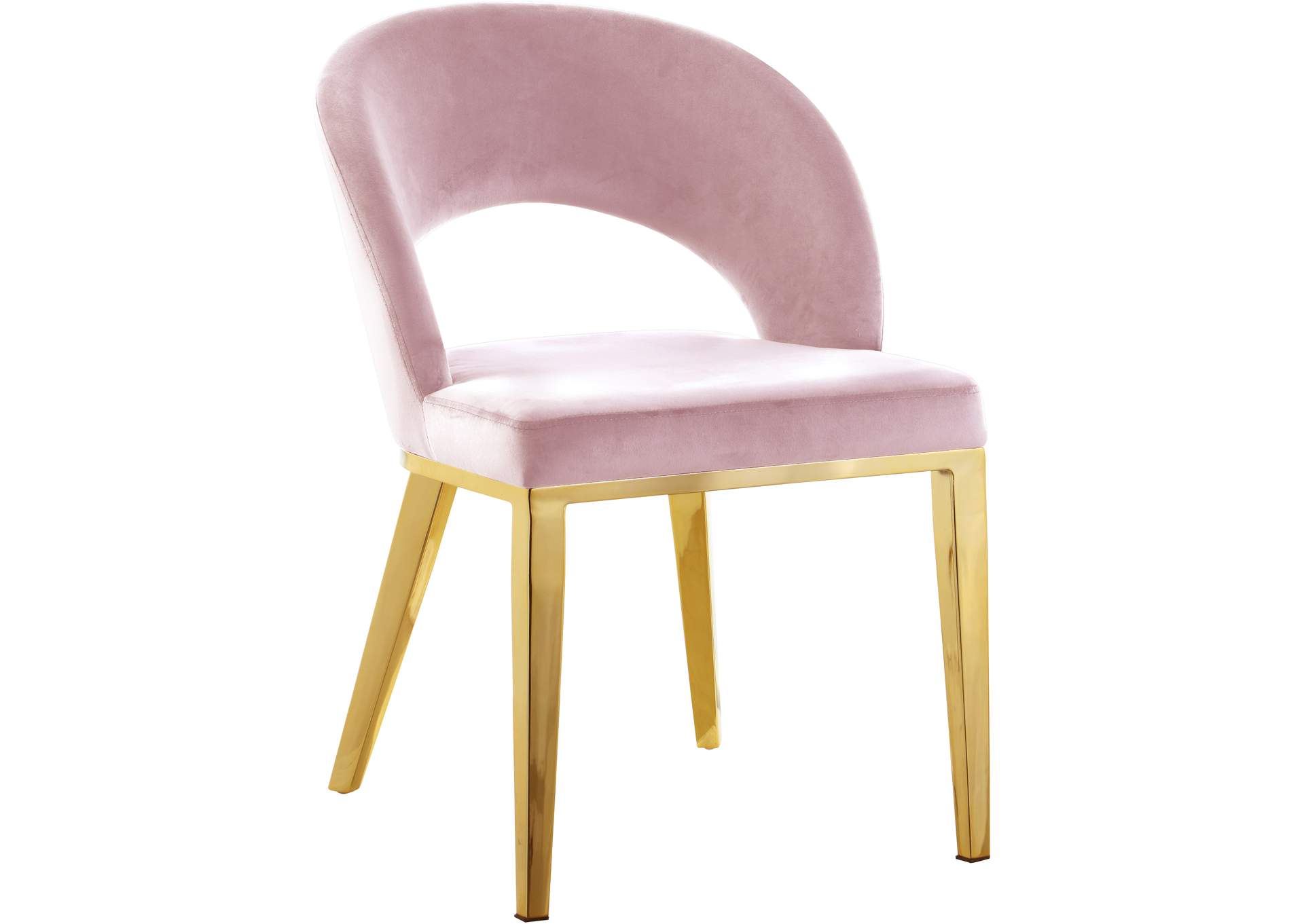 Roberto Pink Velvet Dining Chair,Meridian Furniture