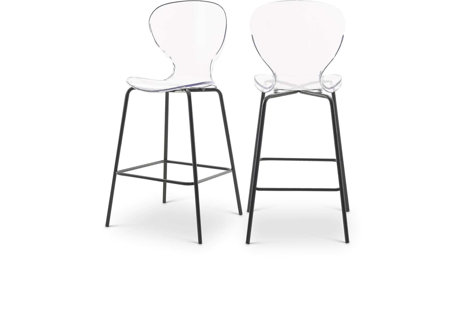 Clarion Matte Black Stool Set of 2,Meridian Furniture