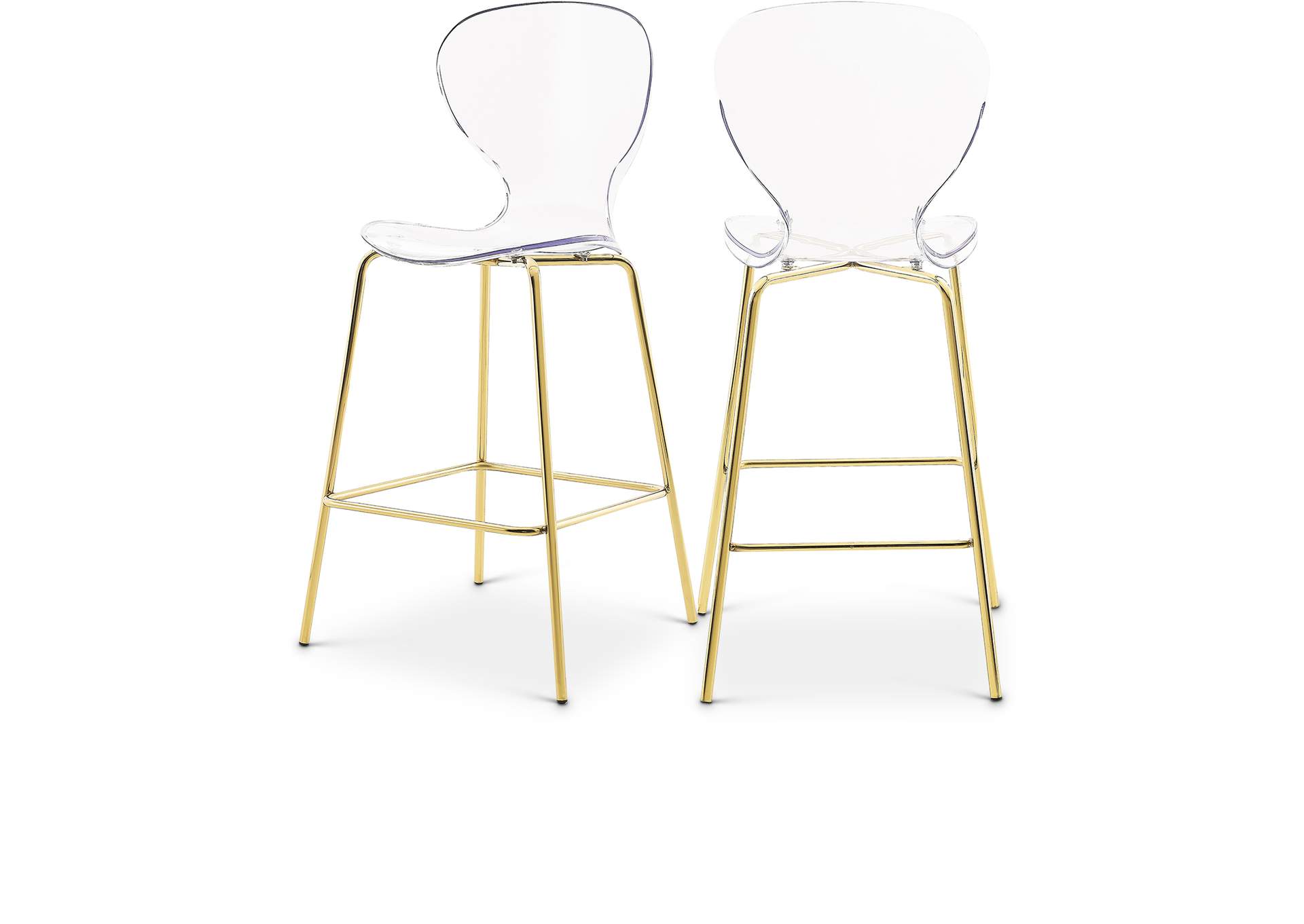 Clarion Gold Metal Stool Set of 2,Meridian Furniture