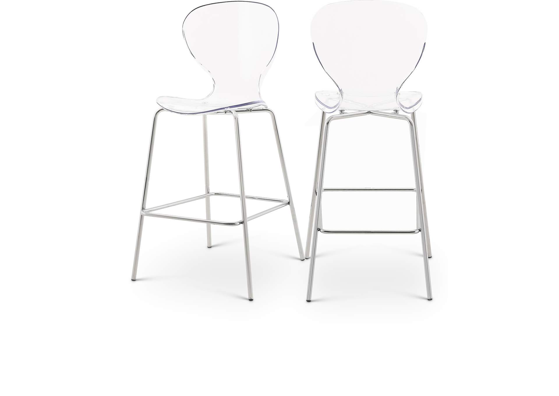 Clarion Chrome Metal Stool Set of 2,Meridian Furniture