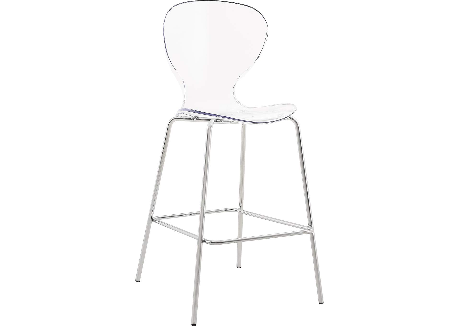 Clarion Chrome Metal Stool Set of 2,Meridian Furniture