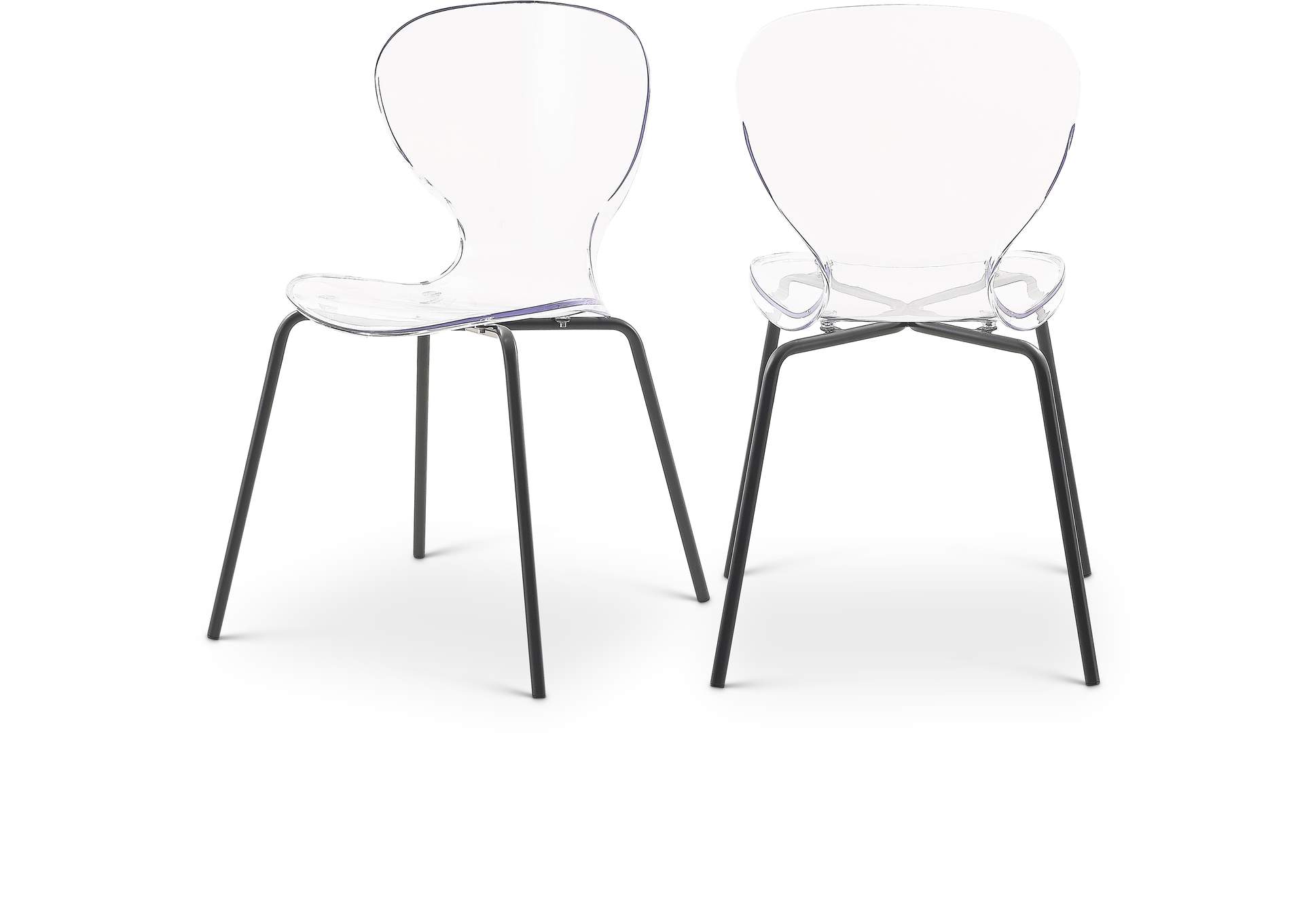 Clarion Matte Black Dining Chair Set of 2,Meridian Furniture