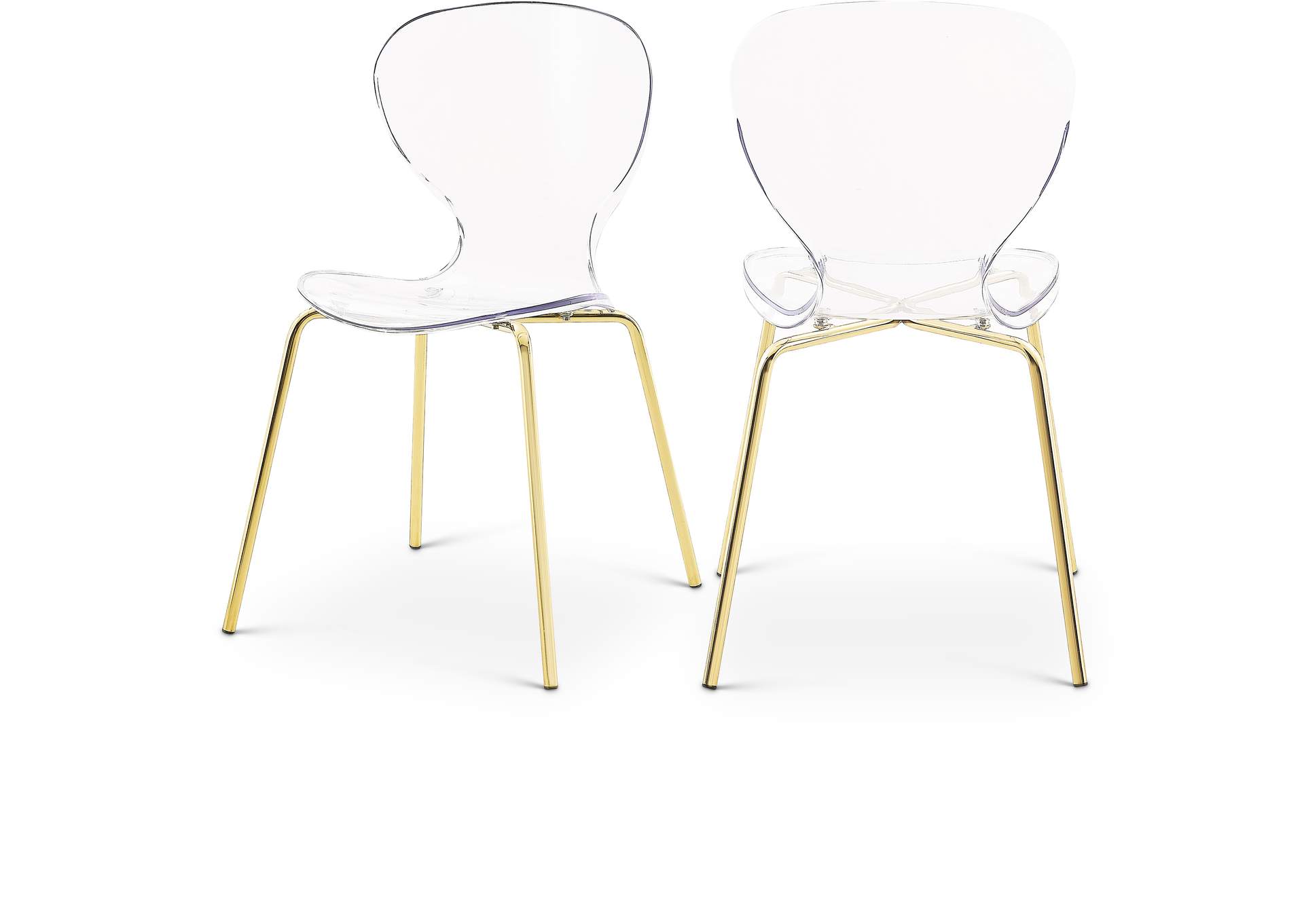 Clarion Gold Metal Dining Chair Set of 2,Meridian Furniture