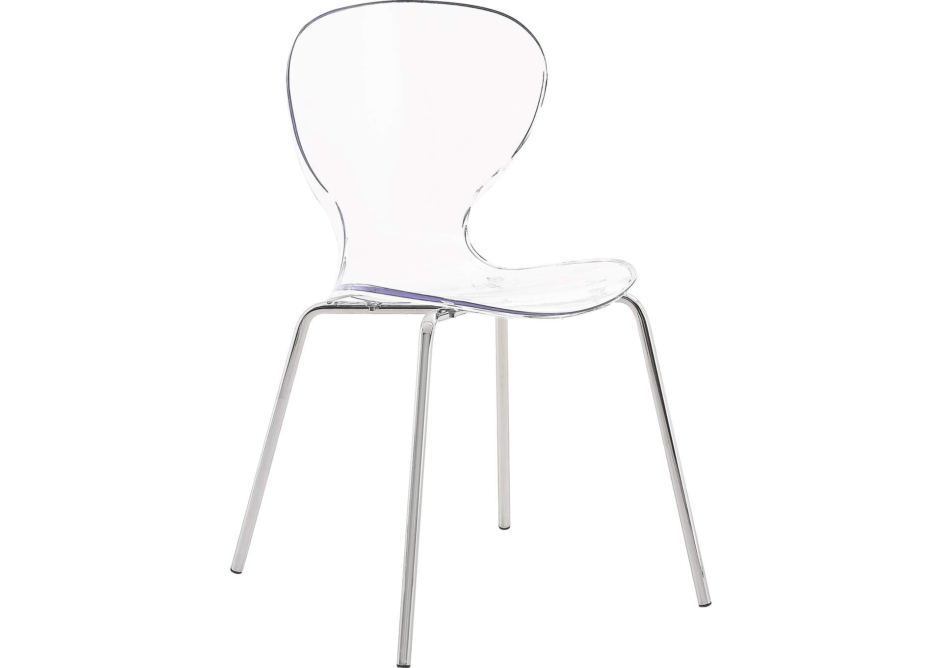 Clarion Chrome Metal Dining Chair Set of 2,Meridian Furniture
