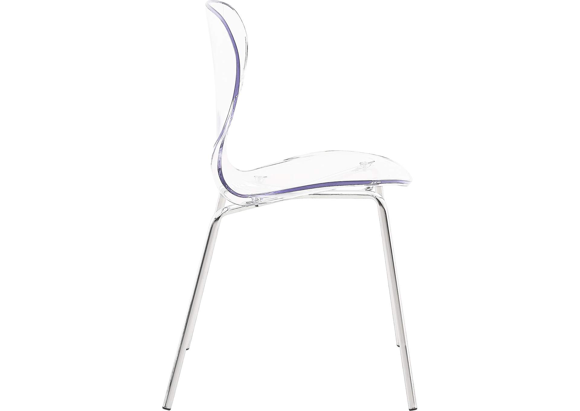 Clarion Chrome Metal Dining Chair Set of 2,Meridian Furniture