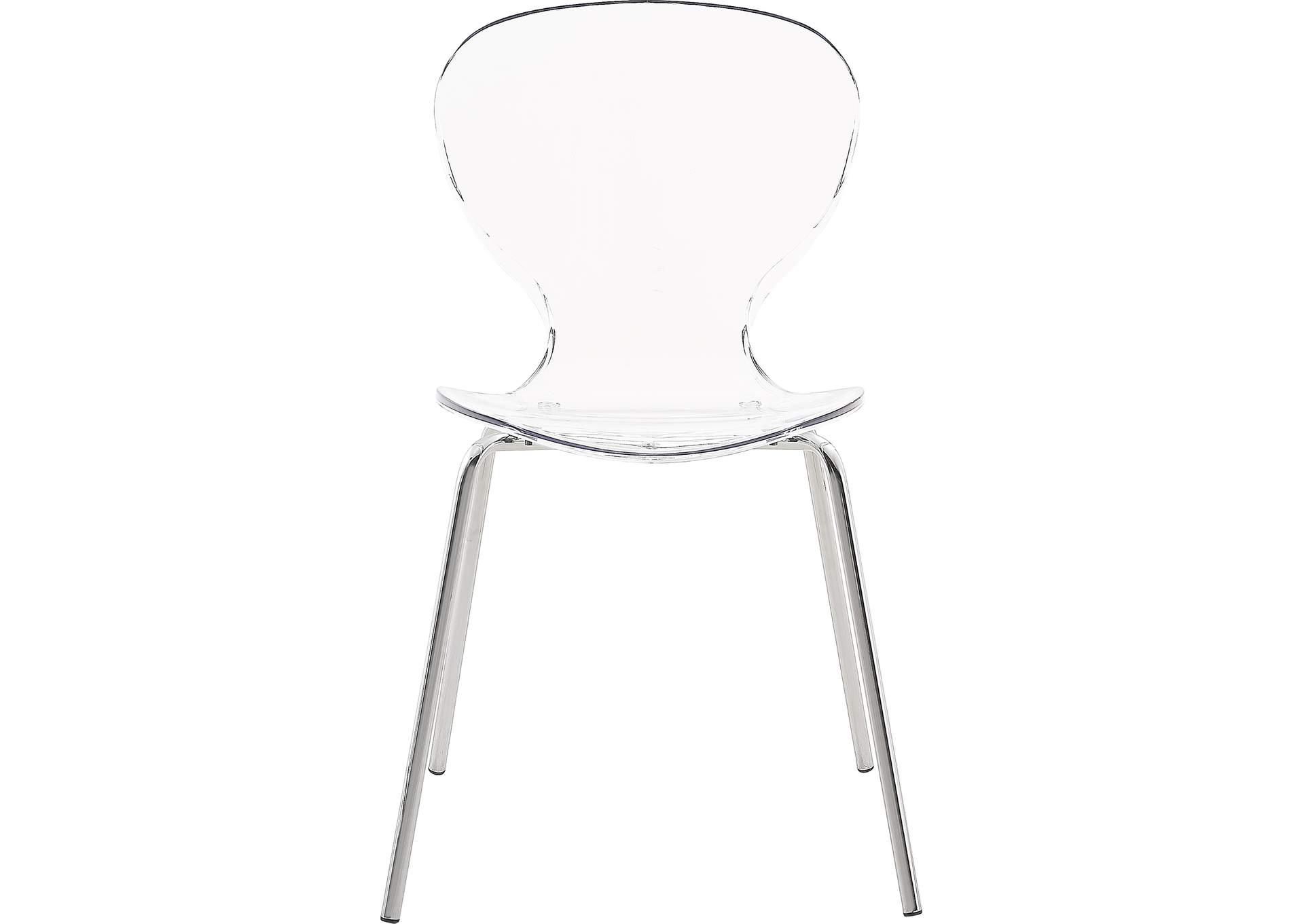 Clarion Chrome Metal Dining Chair Set of 2,Meridian Furniture