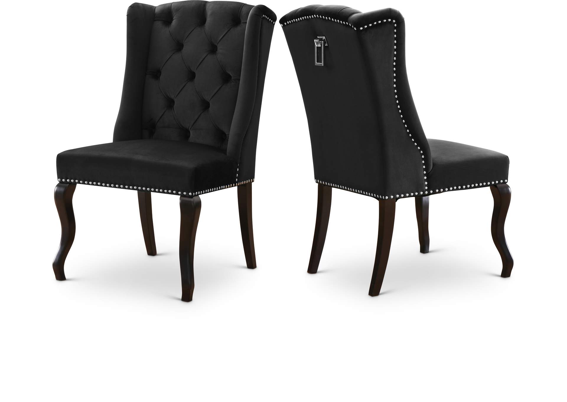 Suri Black Velvet Dining Chair Set of 2,Meridian Furniture