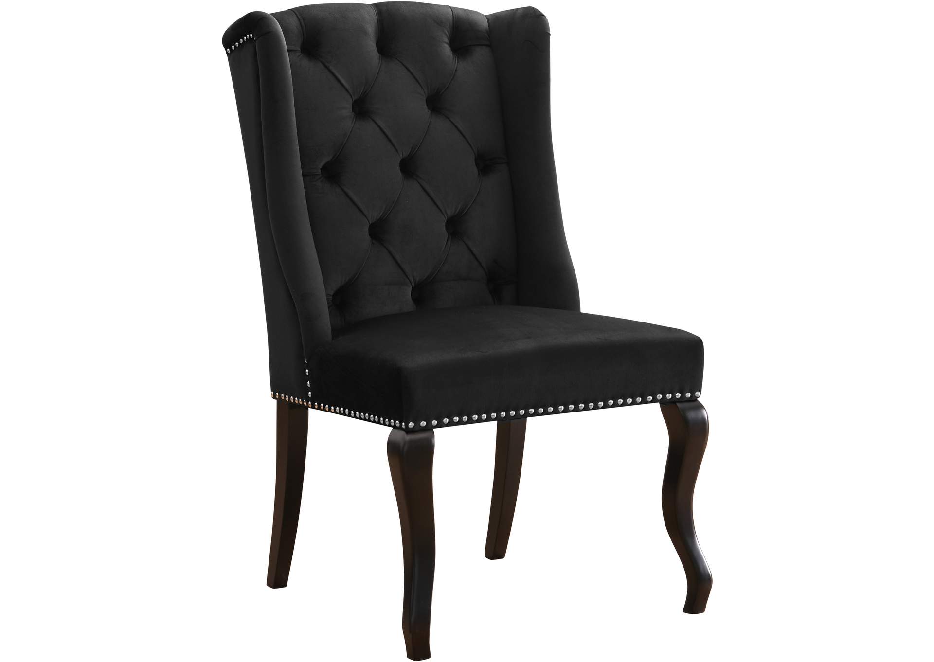 Suri Black Velvet Dining Chair Set of 2,Meridian Furniture