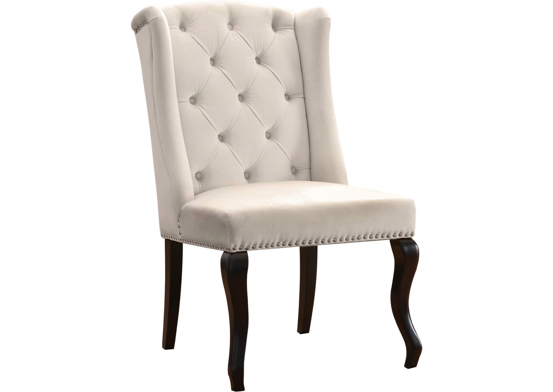 Suri Cream Velvet Dining Chair Set of 2,Meridian Furniture