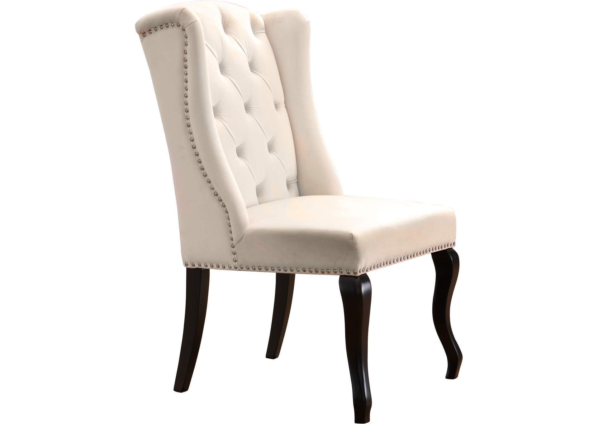 Suri Cream Velvet Dining Chair Set of 2,Meridian Furniture