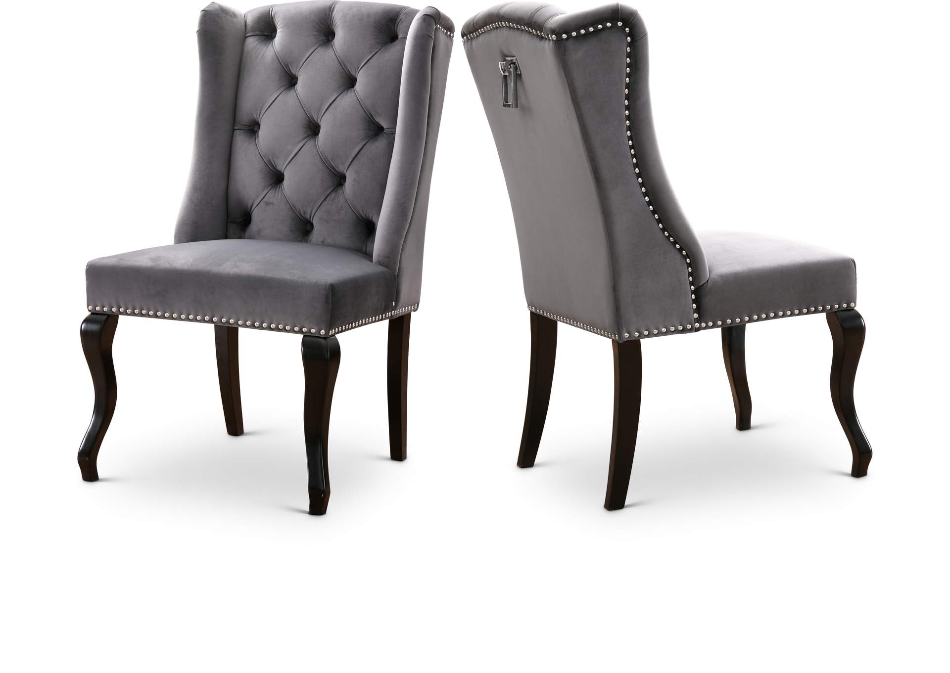 Write A Review Suri Grey Velvet Dining Chair Set Of 2 Home Gallery Furniture Store Philadelphia Pa