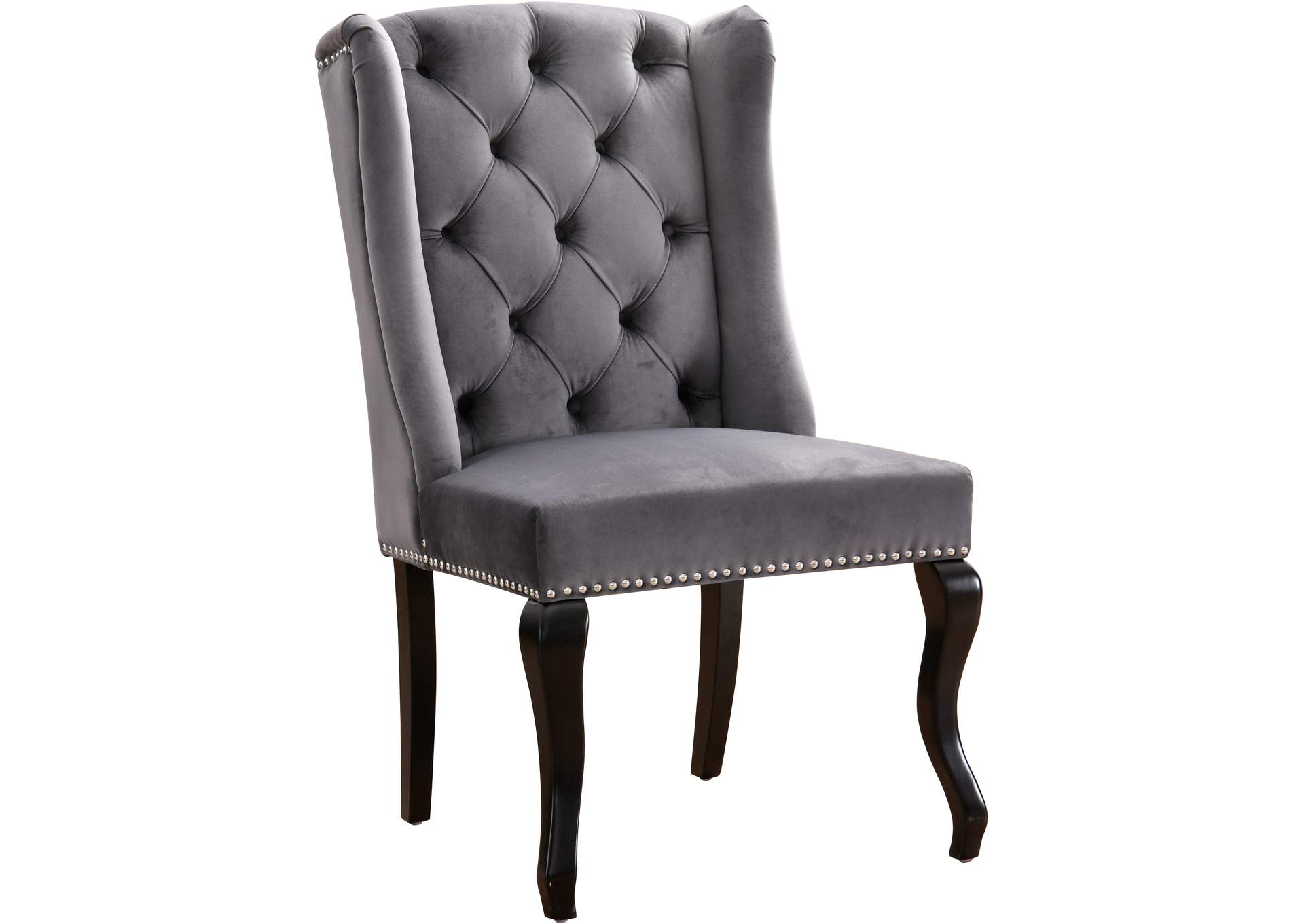 Suri Grey Velvet Dining Chair Set of 2,Meridian Furniture