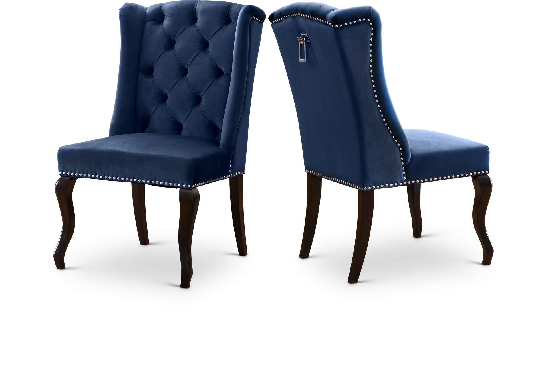 Suri Navy Velvet Dining Chair Set of 2,Meridian Furniture