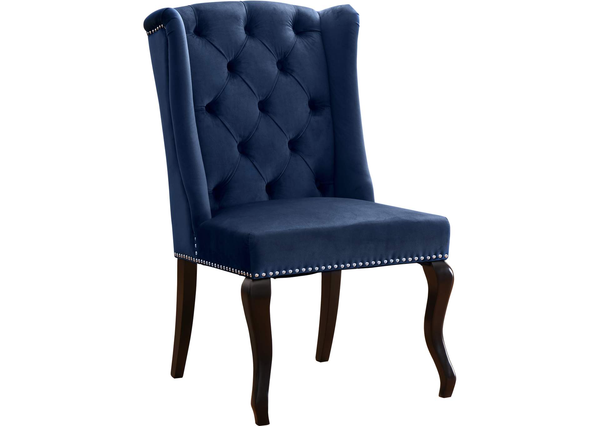 Suri Navy Velvet Dining Chair Set of 2,Meridian Furniture