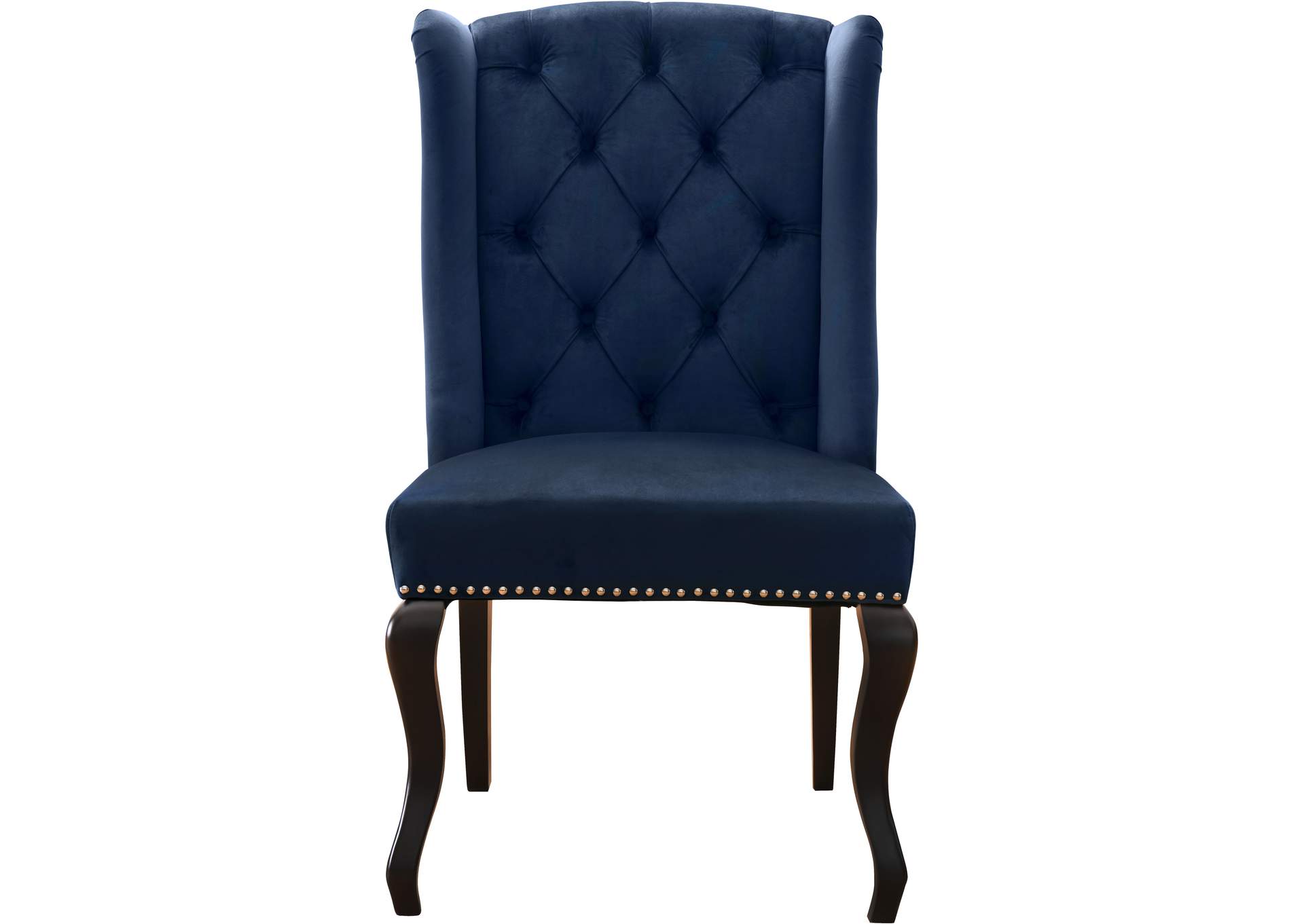 Suri Navy Velvet Dining Chair Set of 2,Meridian Furniture