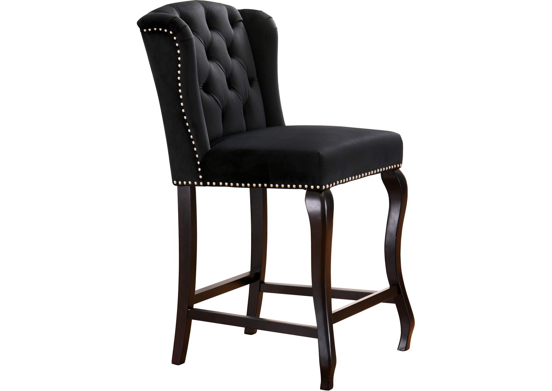 Suri Black Velvet Stool Set of 2,Meridian Furniture