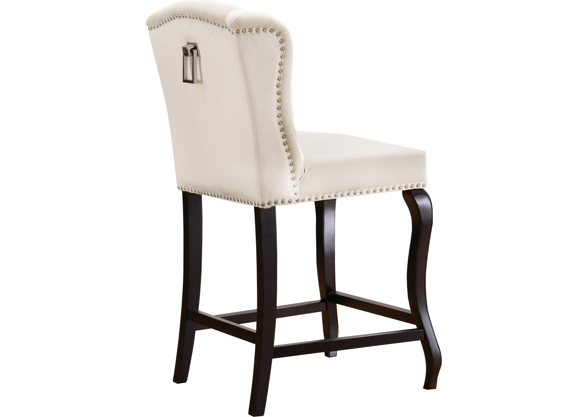 Suri Cream Velvet Stool Set of 2,Meridian Furniture