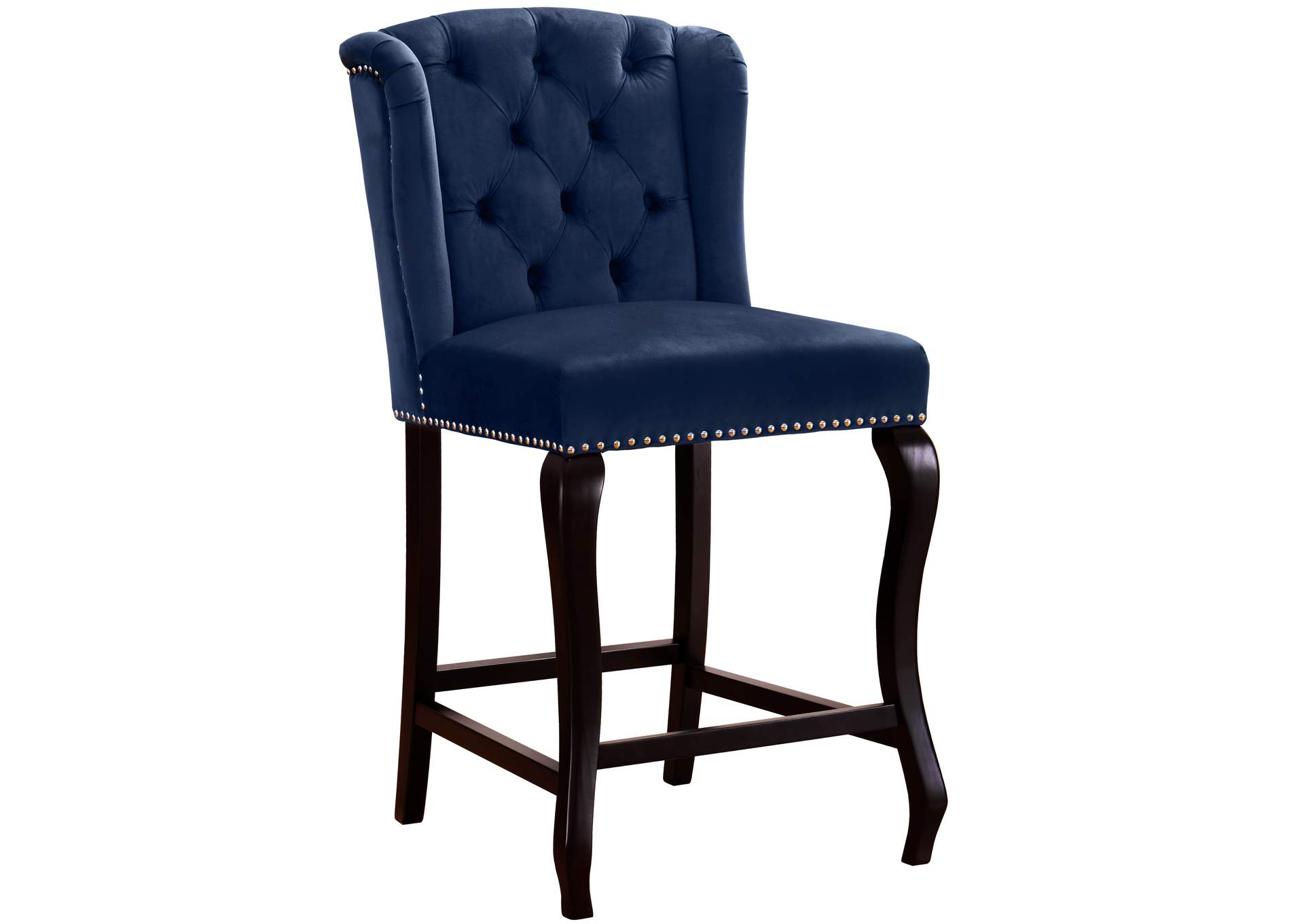 Suri Navy Velvet Stool Set of 2,Meridian Furniture