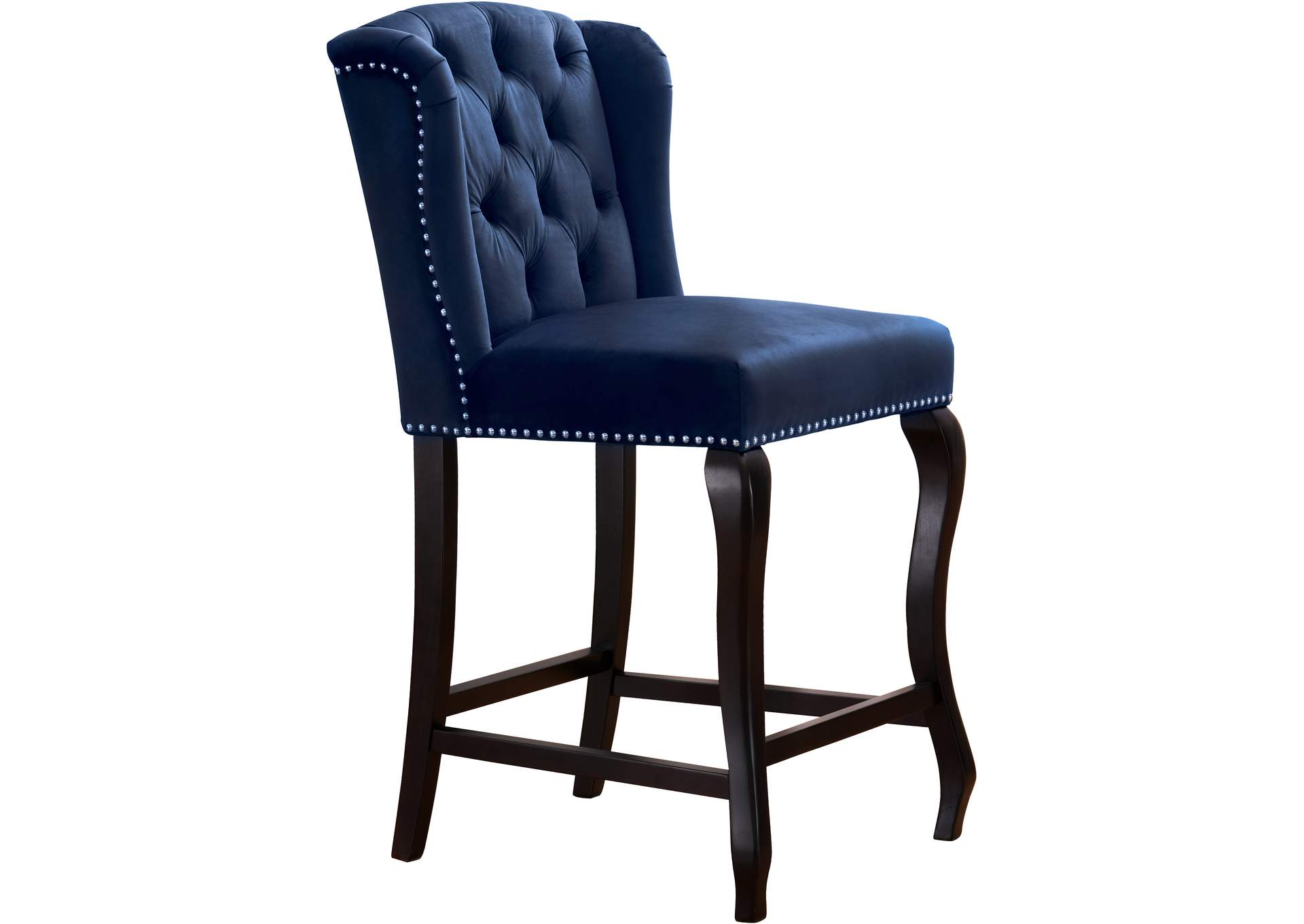 Suri Navy Velvet Stool Set of 2,Meridian Furniture