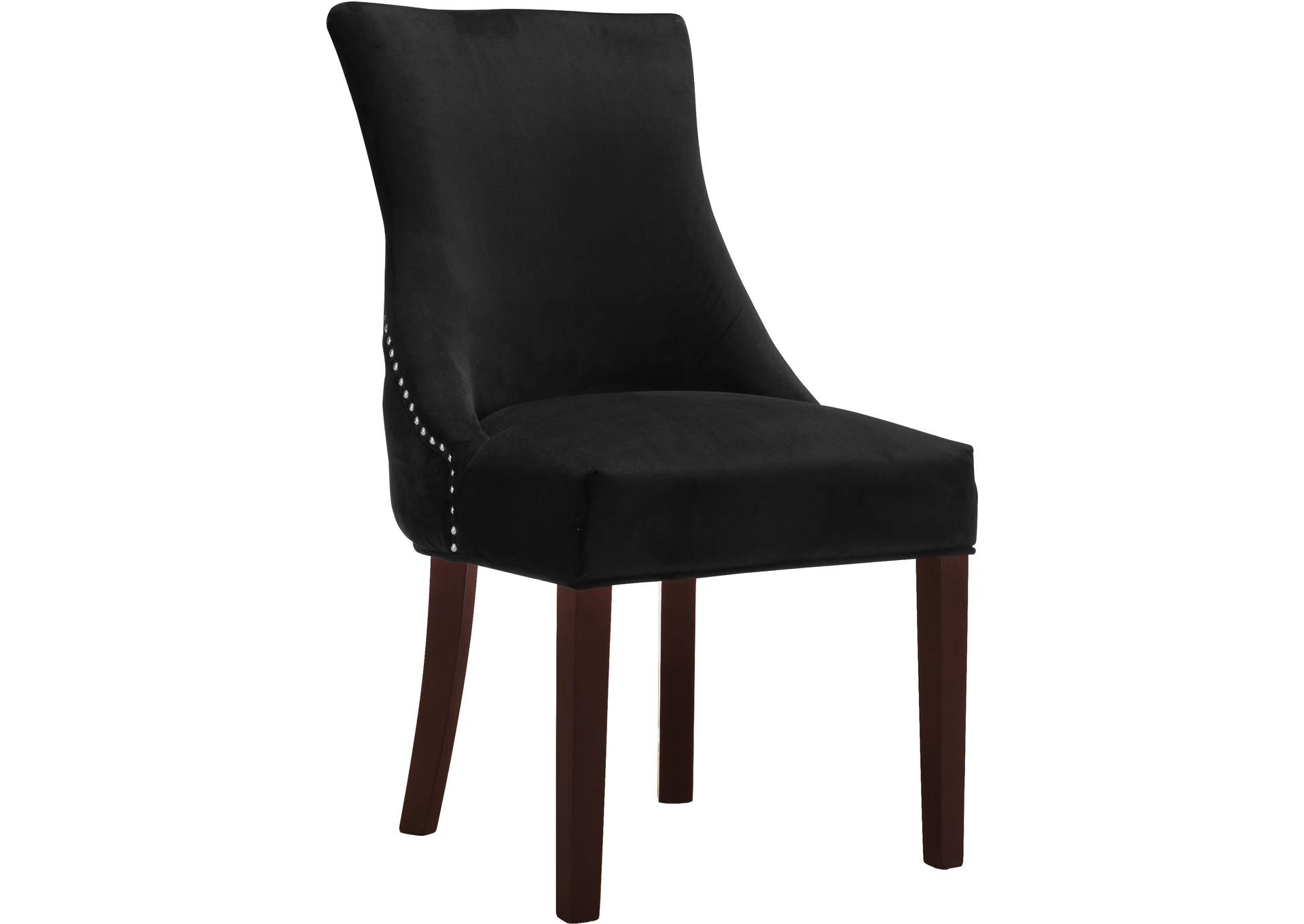 Hannah Black Velvet Dining Chair Set of 2,Meridian Furniture