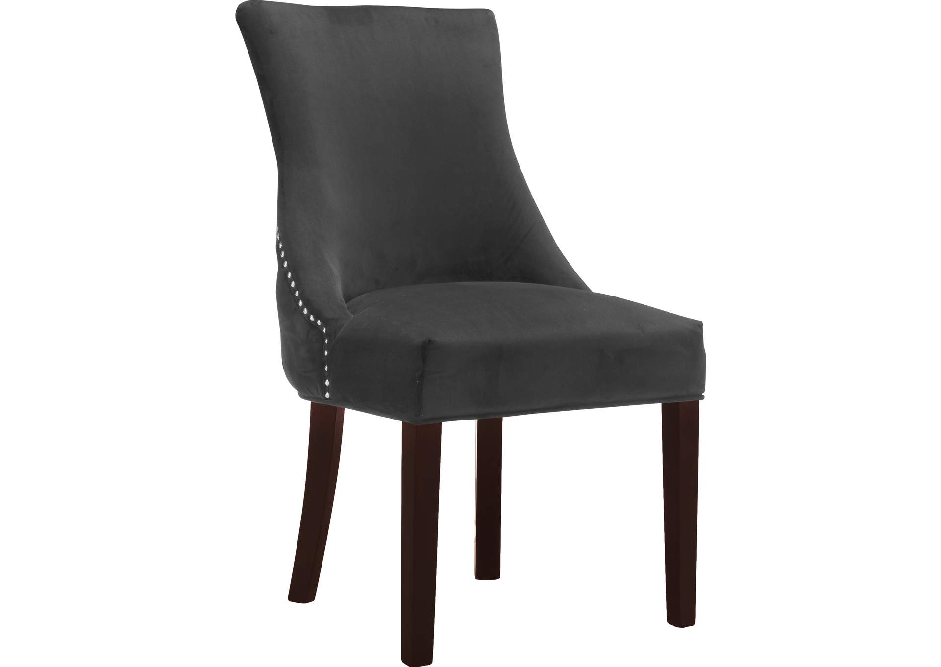 Hannah Grey Velvet Dining Chair Set of 2,Meridian Furniture