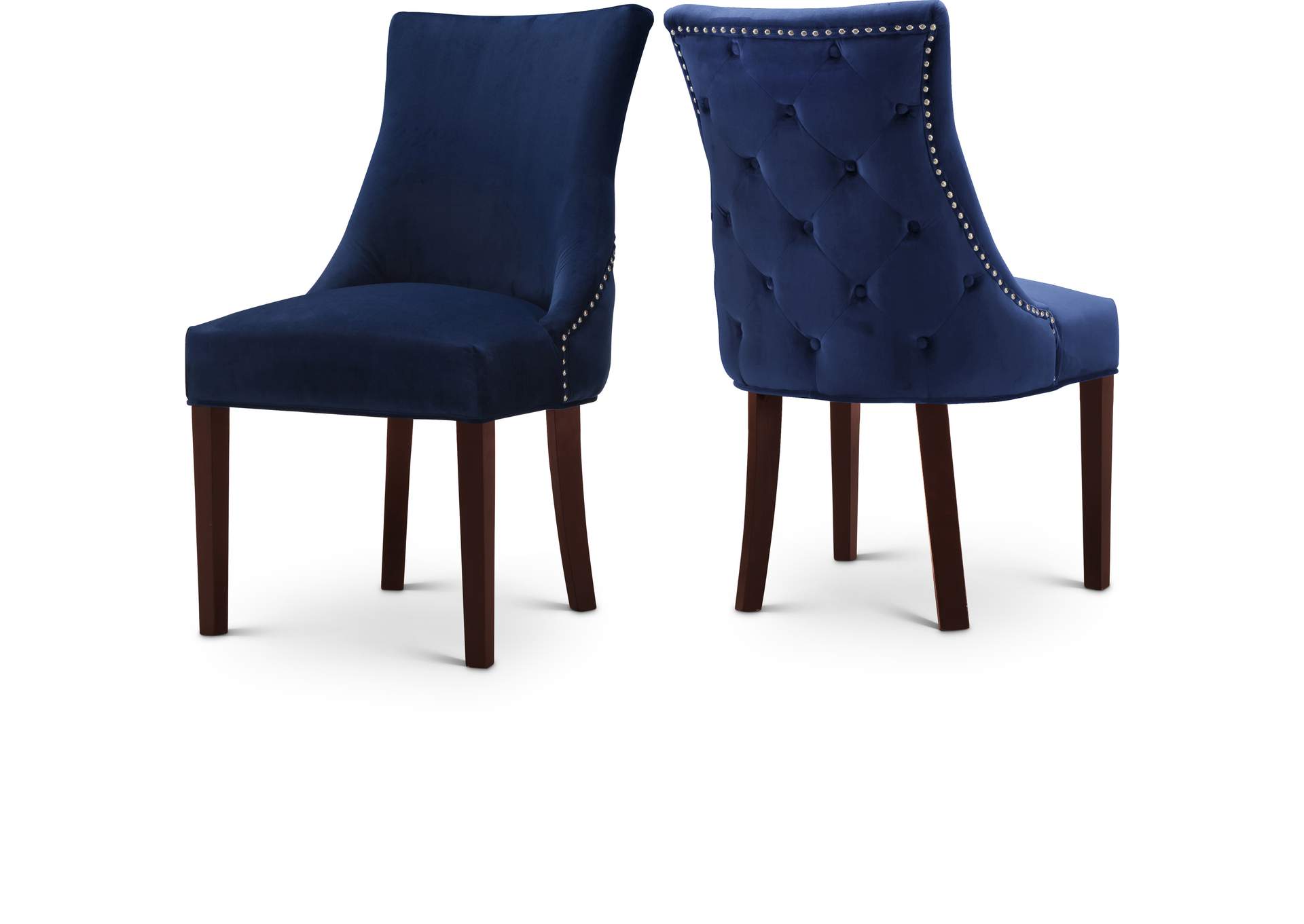 Hannah Navy Velvet Dining Chair Set of 2,Meridian Furniture